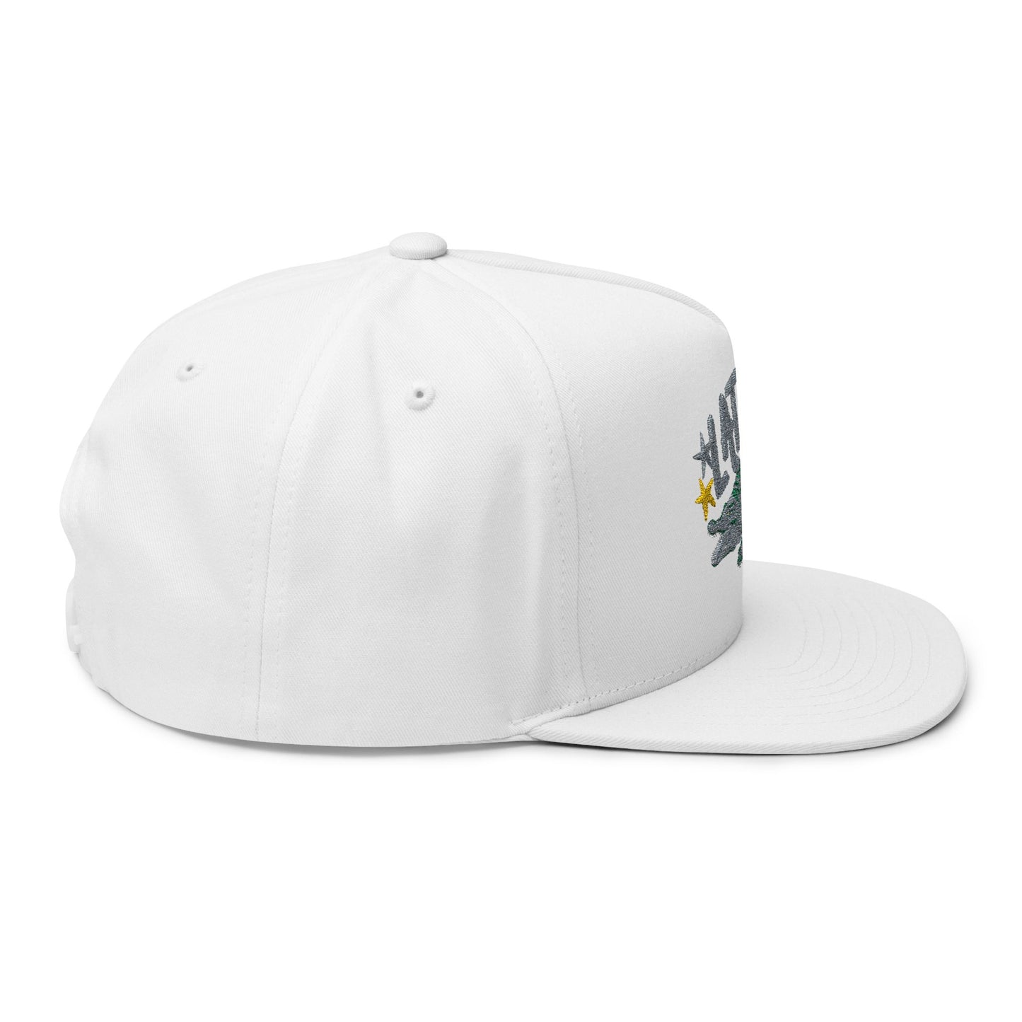 Embroidered 'Later Gator' Flat Bill Cap — Sparkle Crocodile Snapback