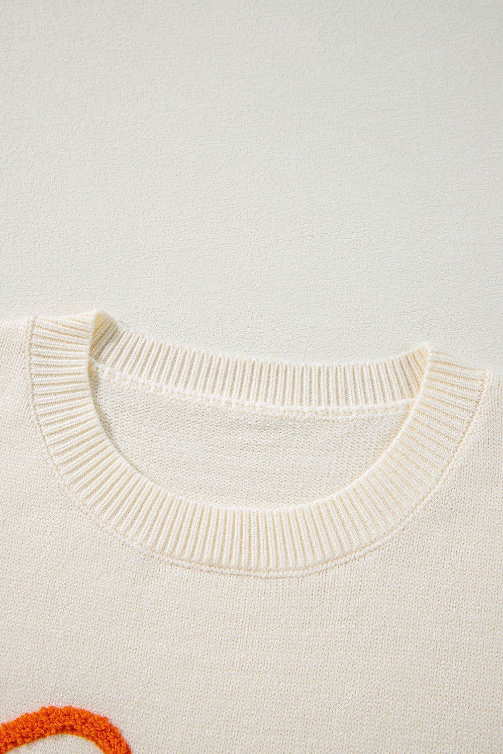 Apricot Halloween Boo Drop Shoulder Knit Sweater