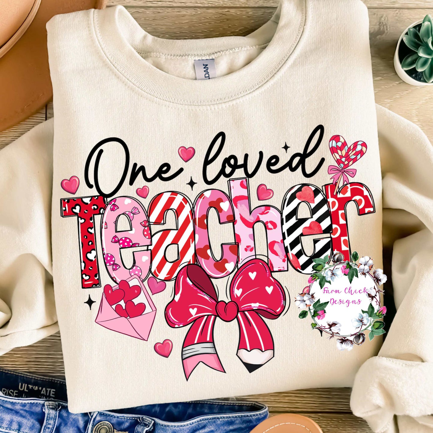One Loved Teacher Personalized Sweatshirt
