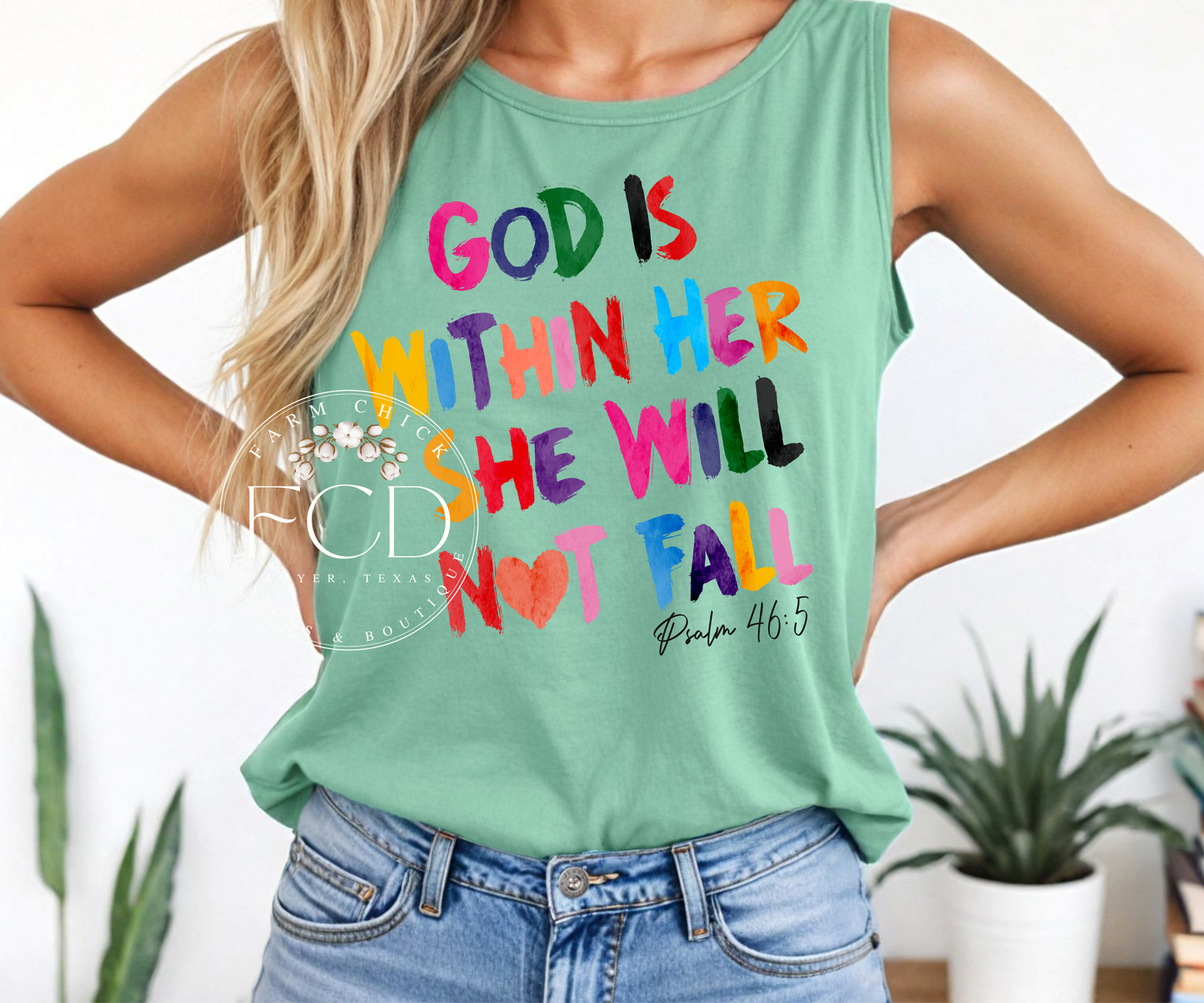 God Is Within Her She Will Not Fall Tank Top