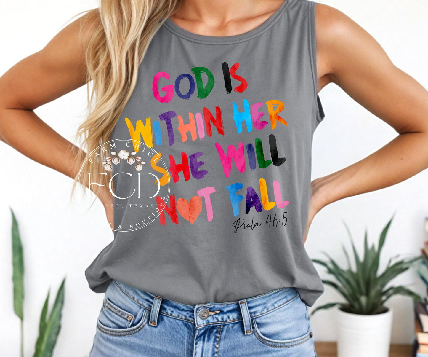 God Is Within Her She Will Not Fall Tank Top