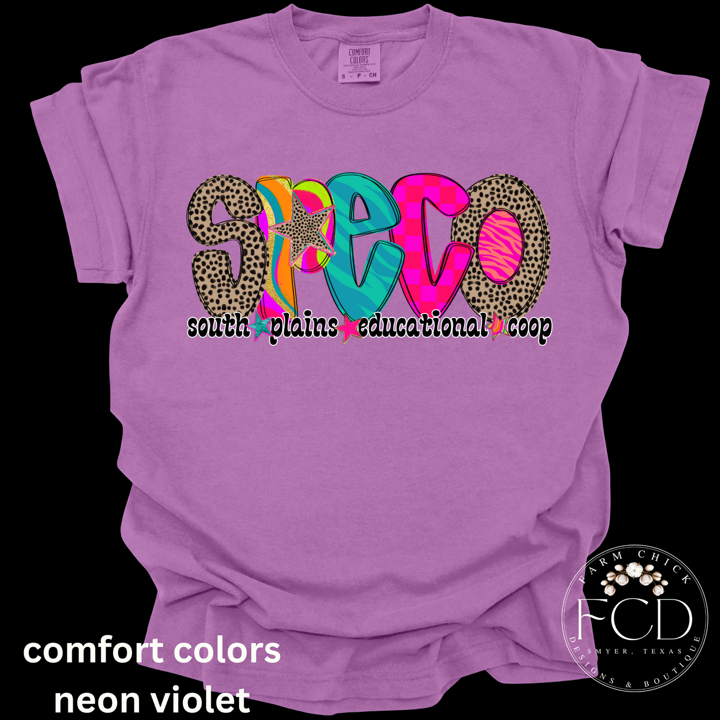 BRIGHT AND FUNKY SPECO COMFORT COLORS TEE