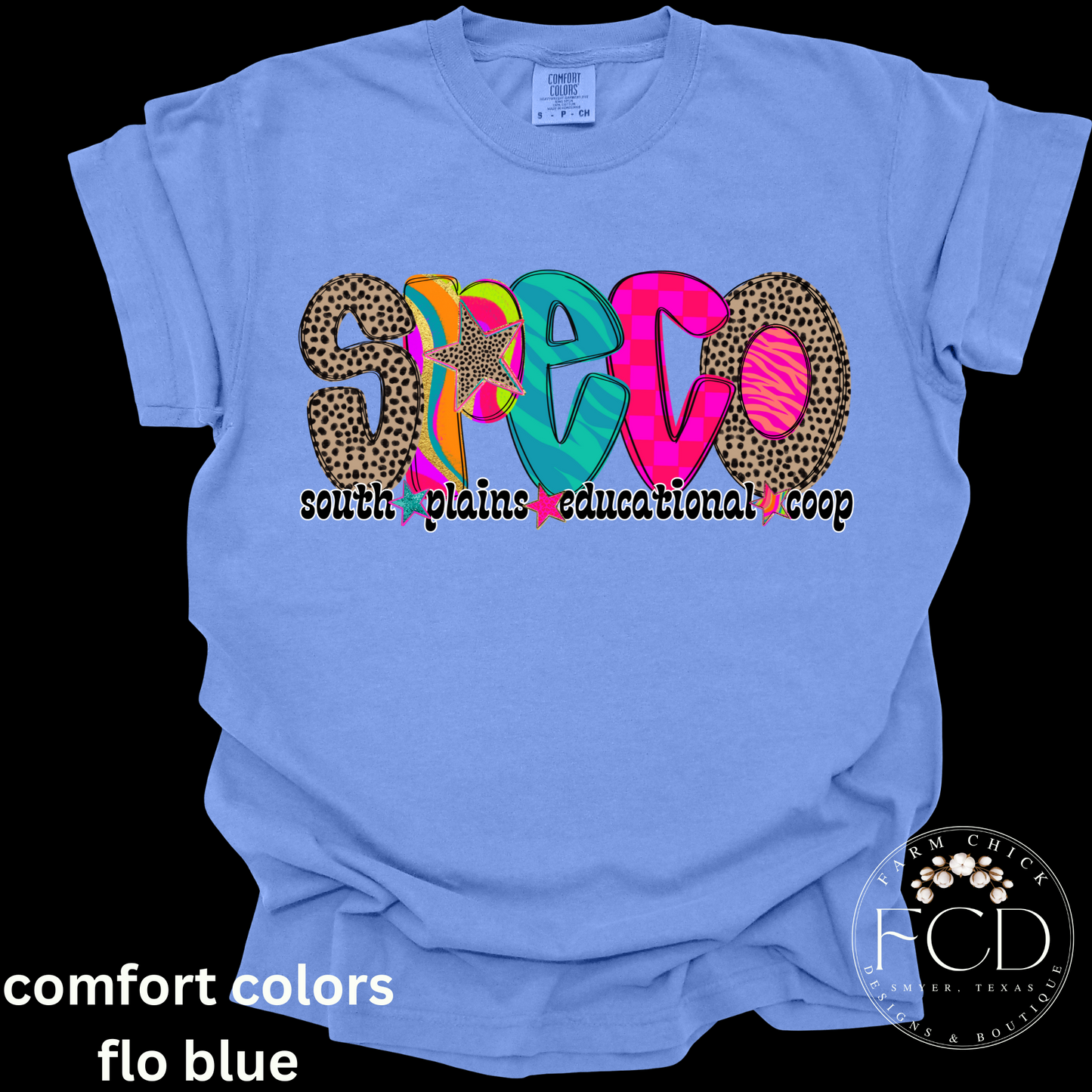 BRIGHT AND FUNKY SPECO COMFORT COLORS TEE