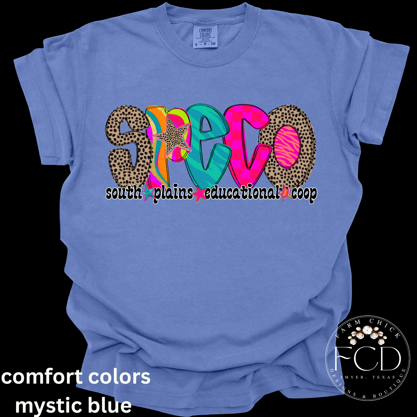 BRIGHT AND FUNKY SPECO COMFORT COLORS TEE