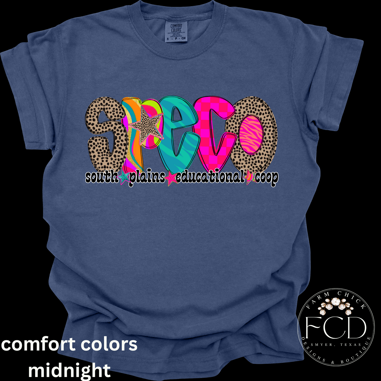 BRIGHT AND FUNKY SPECO COMFORT COLORS TEE