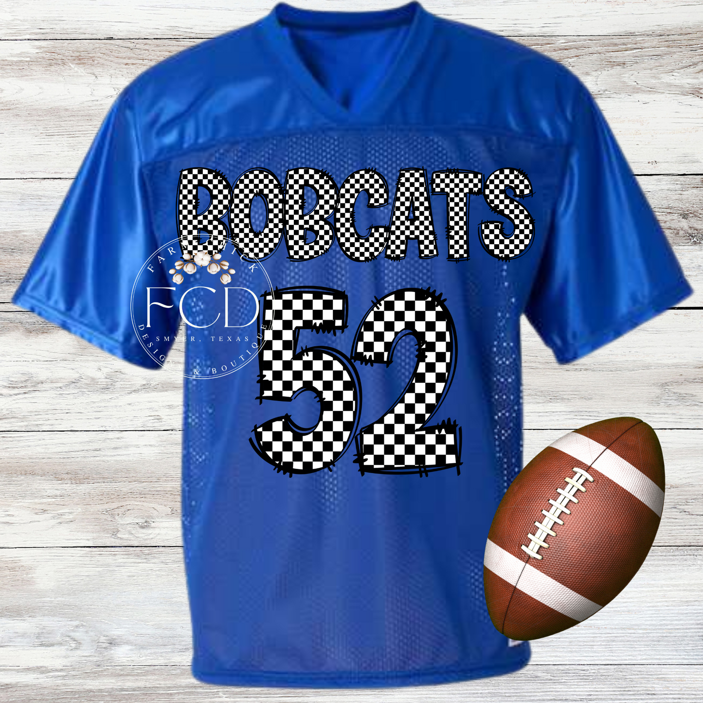 CUSTOM BLACK AND WHITE CHECK FOOTBALL JERSEY