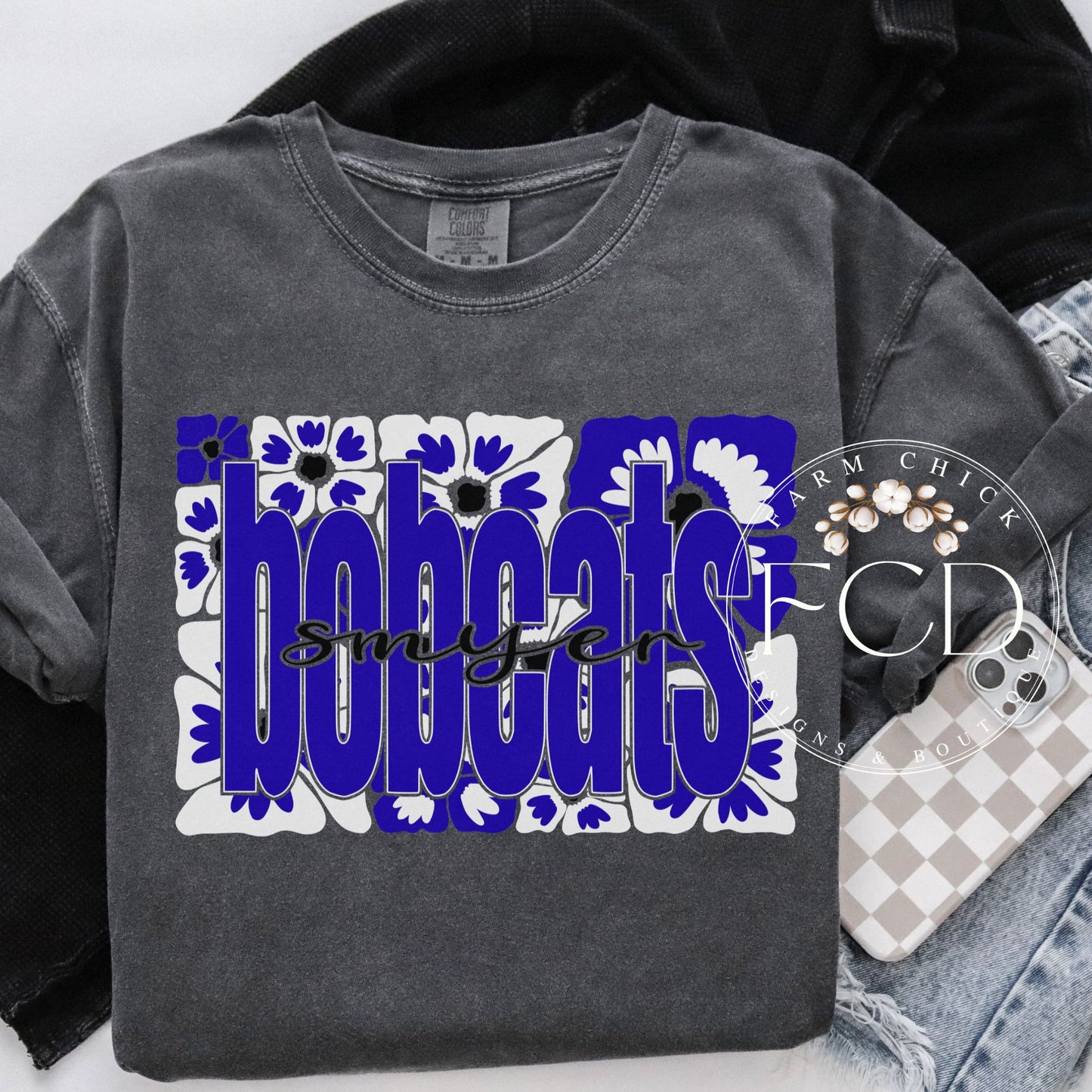 CUSTOM FLORAL MASCOT TSHIRT