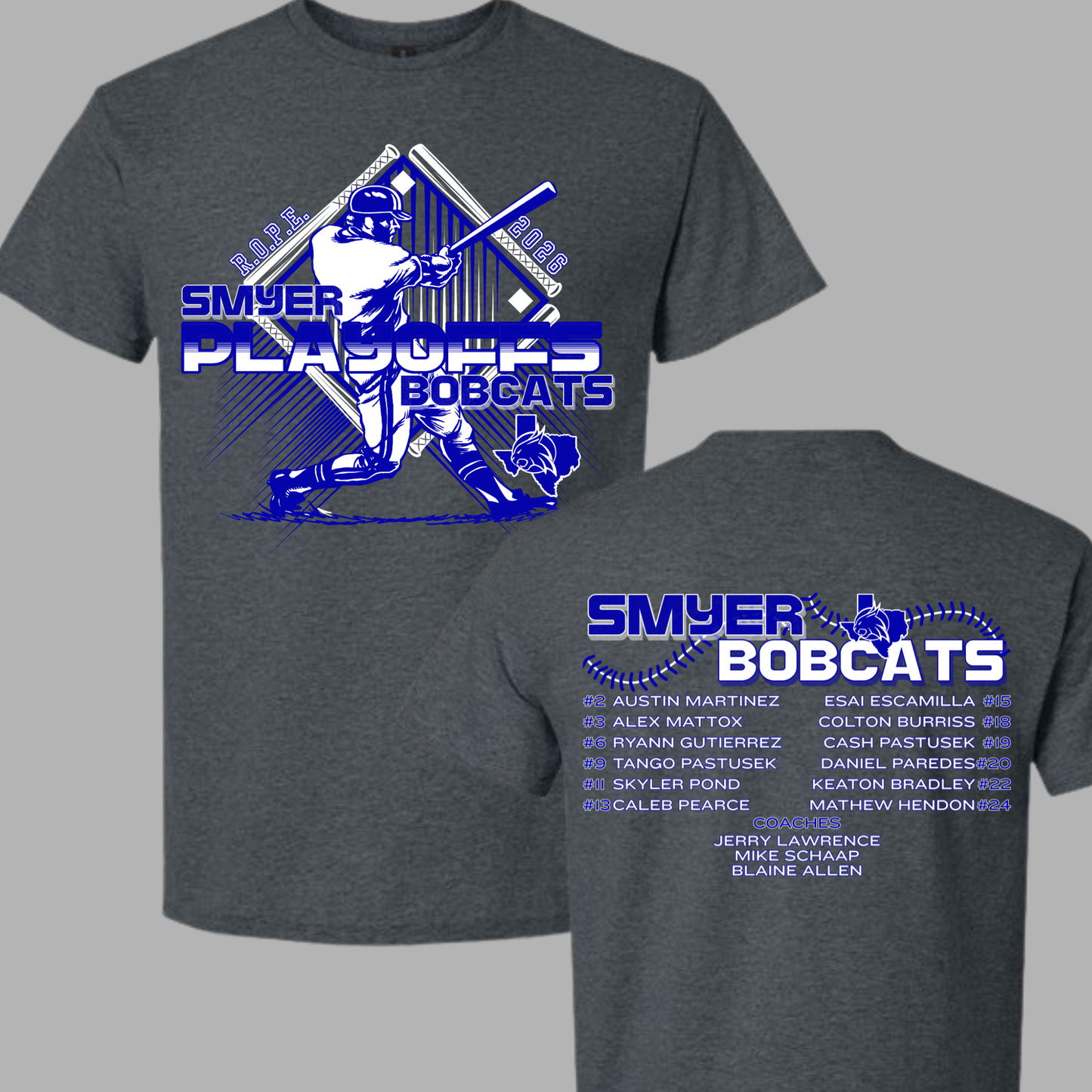 SMYER BASEBALL PLAYOFFS BELLA CANVAS TEES