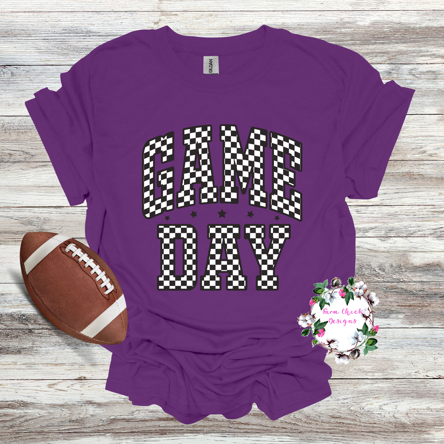 Checkerd Game Day Tee