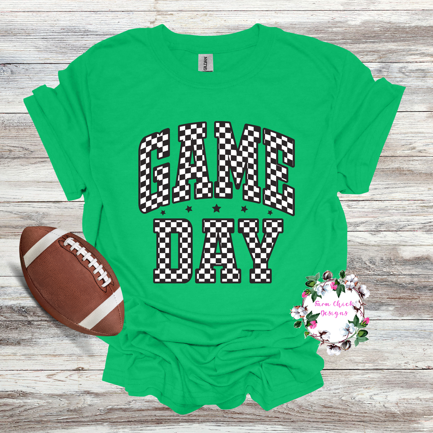 Checkerd Game Day Tee