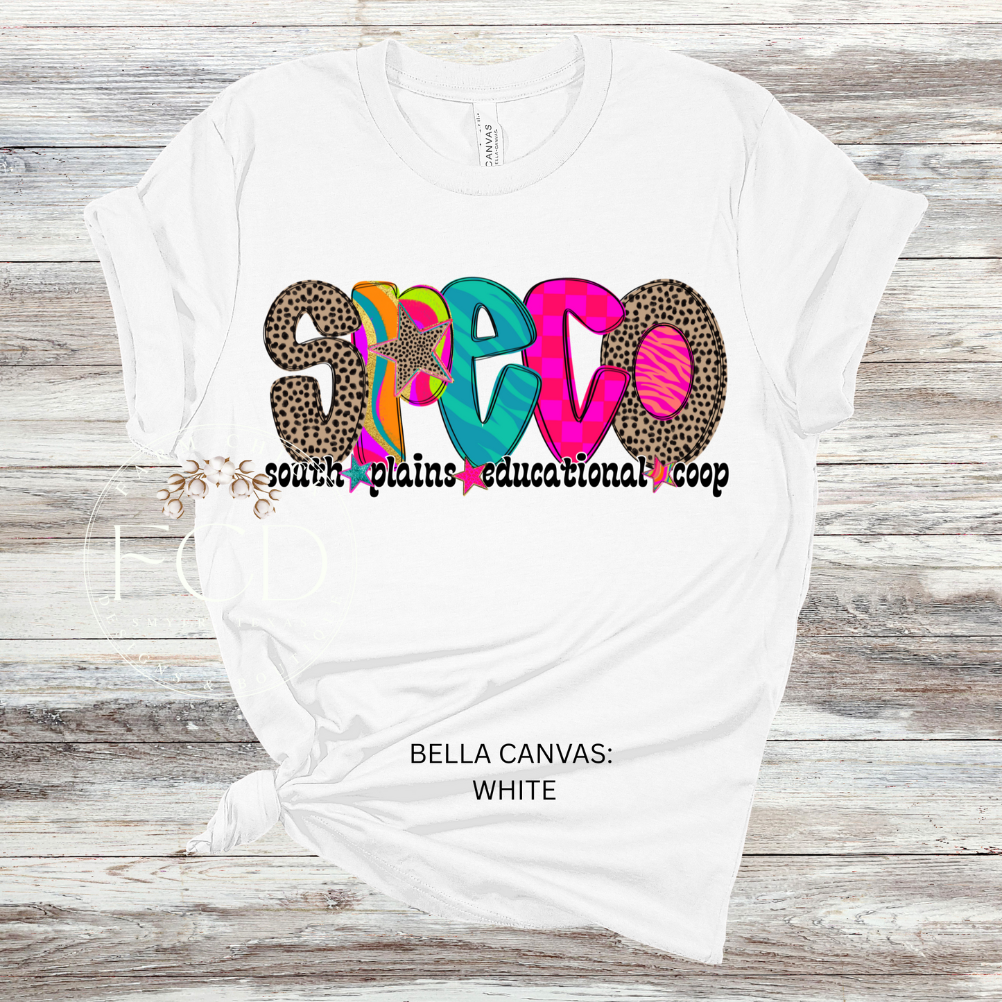 BRIGHT AND FUNKY SPECO BELLA CANVAS TEE