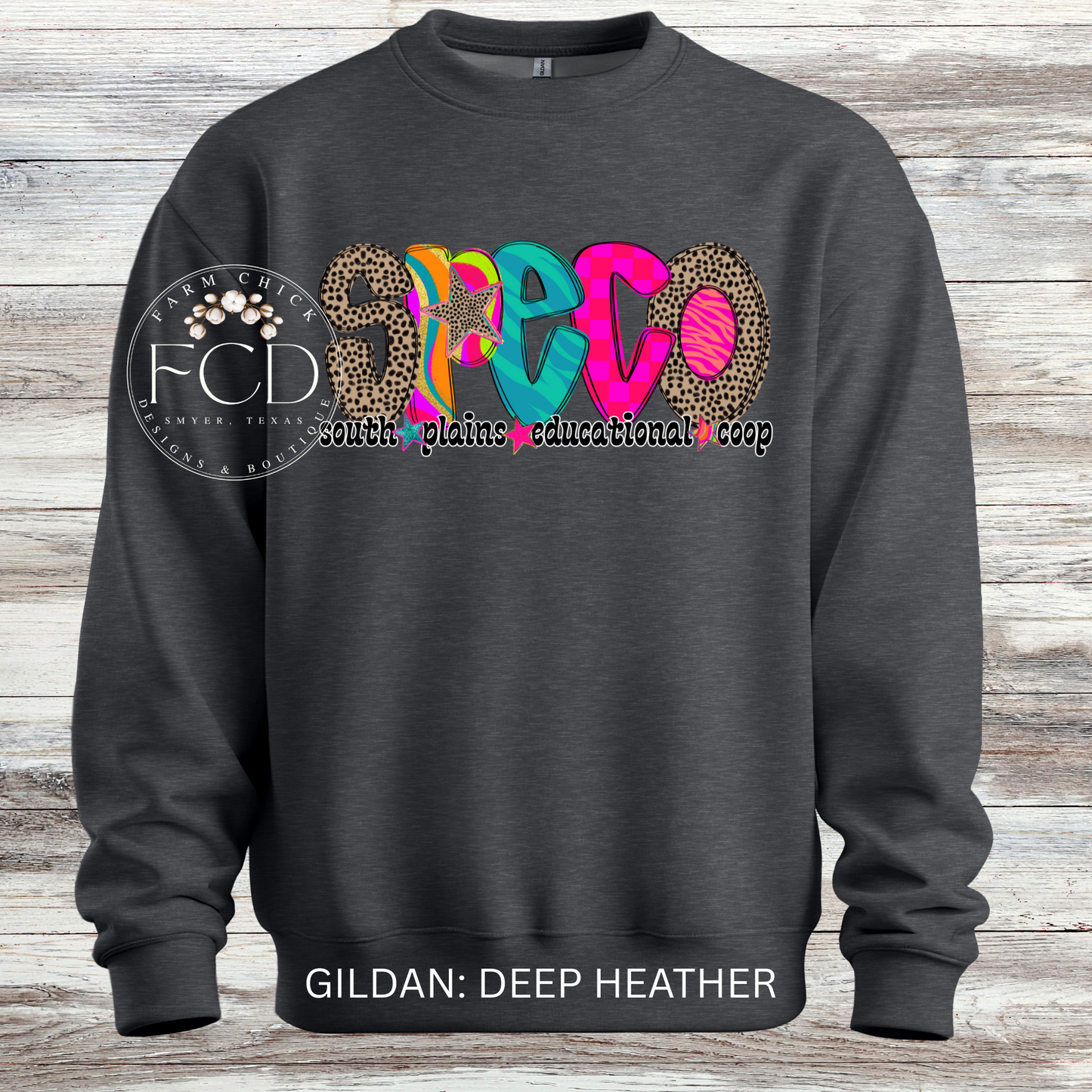 Bright and Funky SPECO crewneck sweatshirt