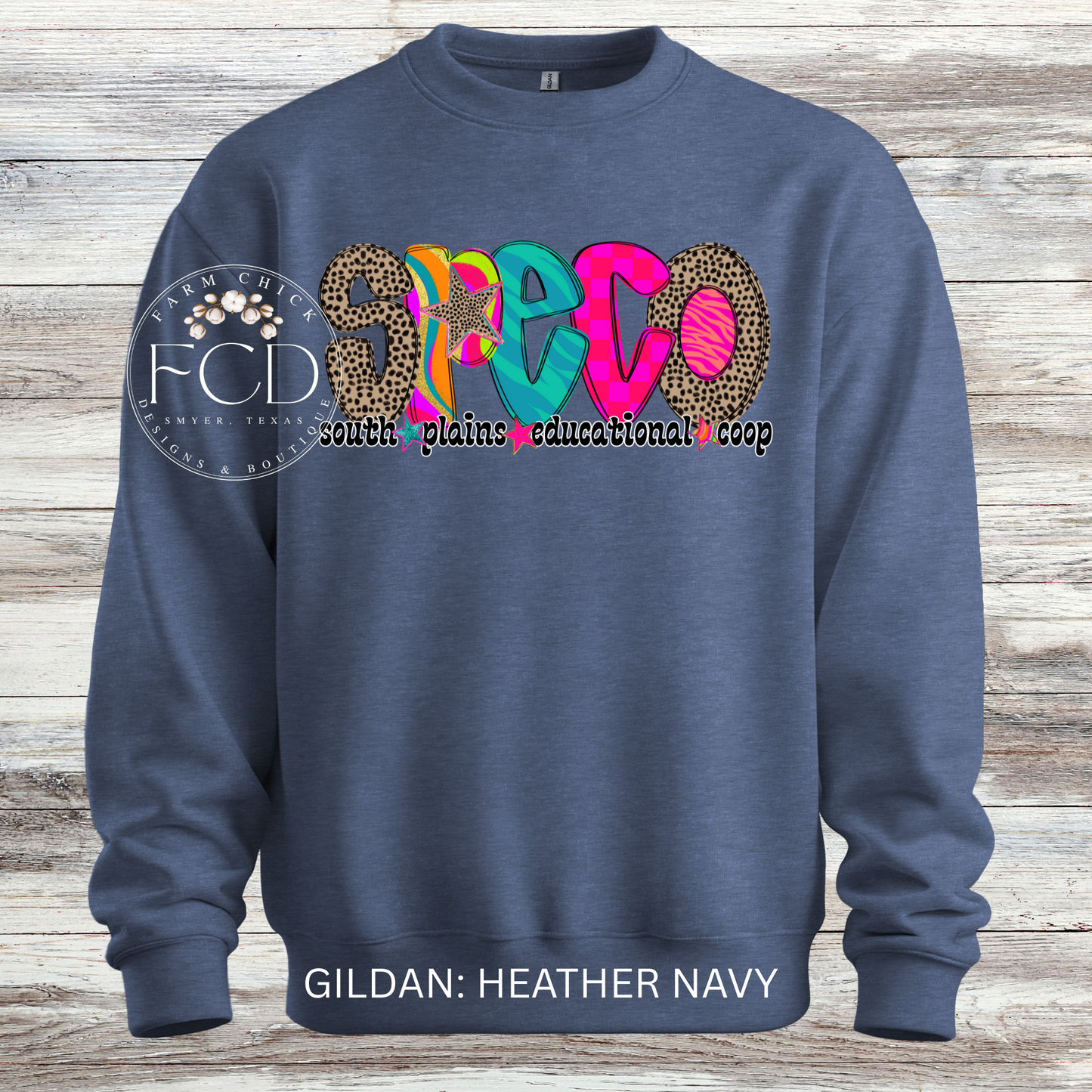 Bright and Funky SPECO crewneck sweatshirt