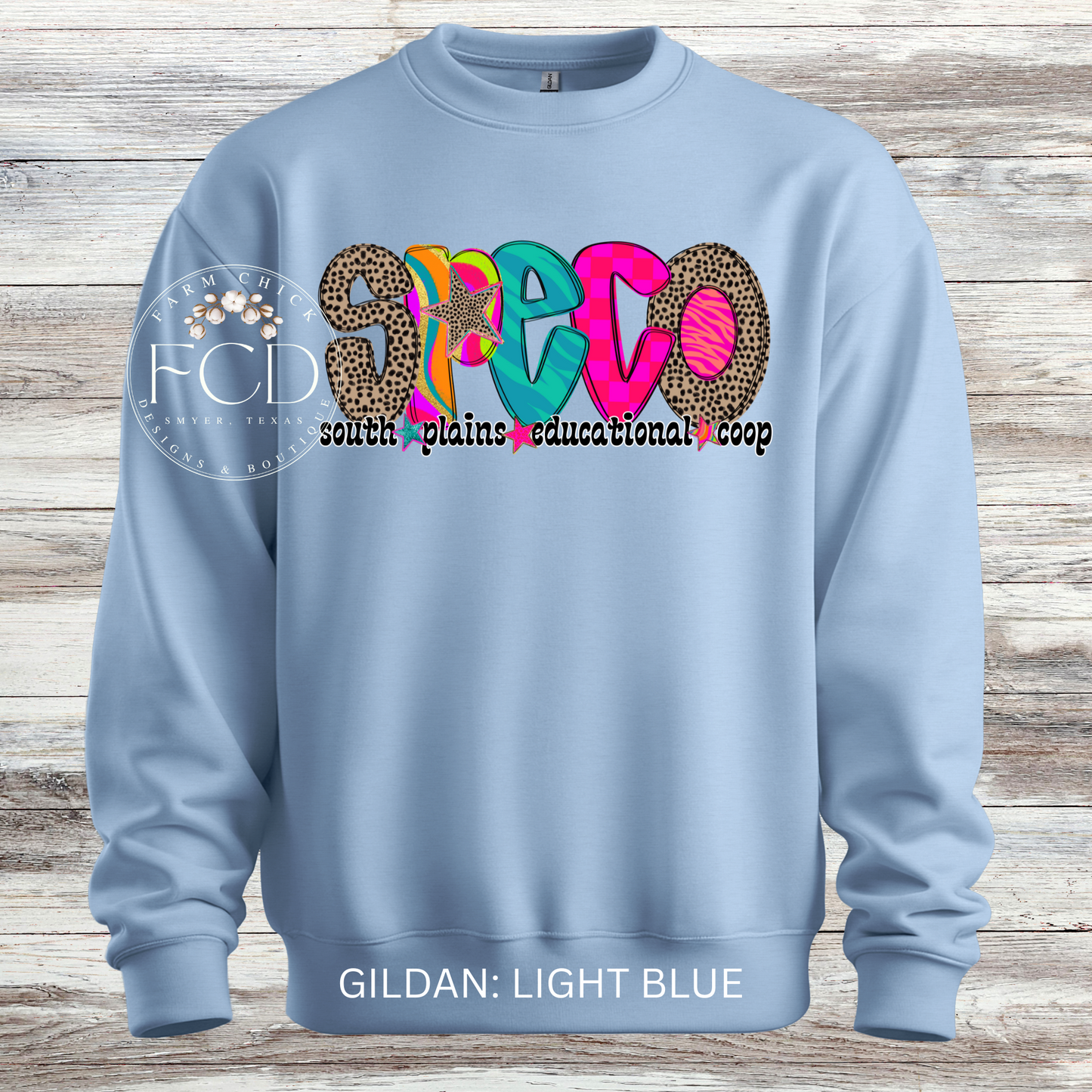 Bright and Funky SPECO crewneck sweatshirt