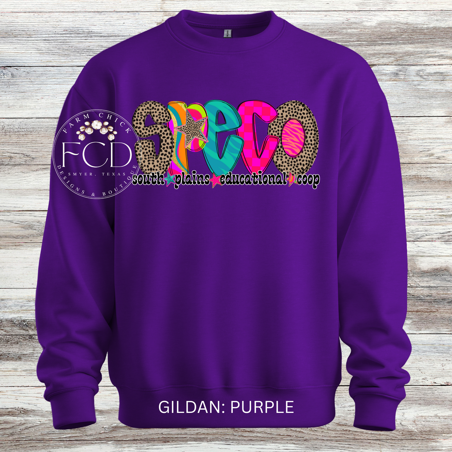 Bright and Funky SPECO crewneck sweatshirt
