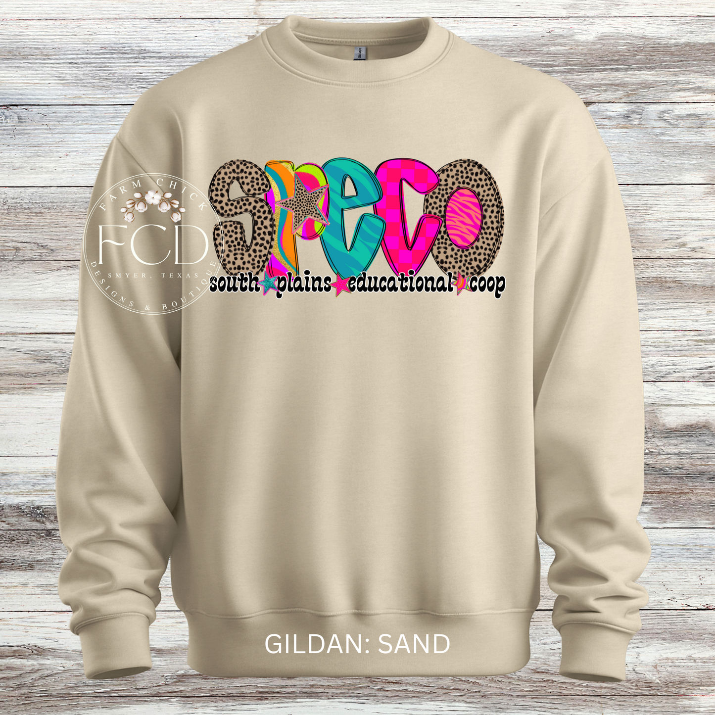 Bright and Funky SPECO crewneck sweatshirt