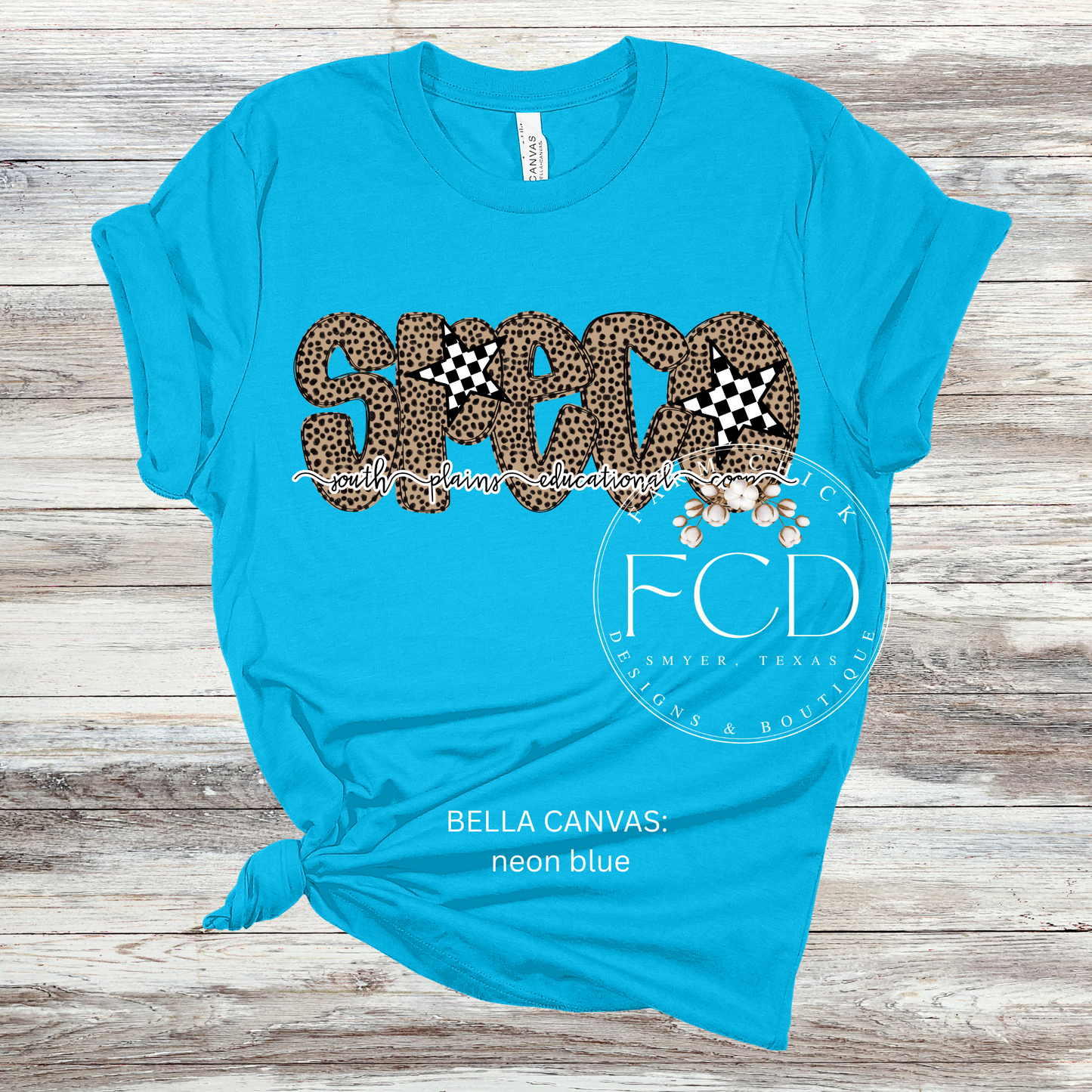 LEOPARD AND CHECK SPECO BELLA CANVAS TEE
