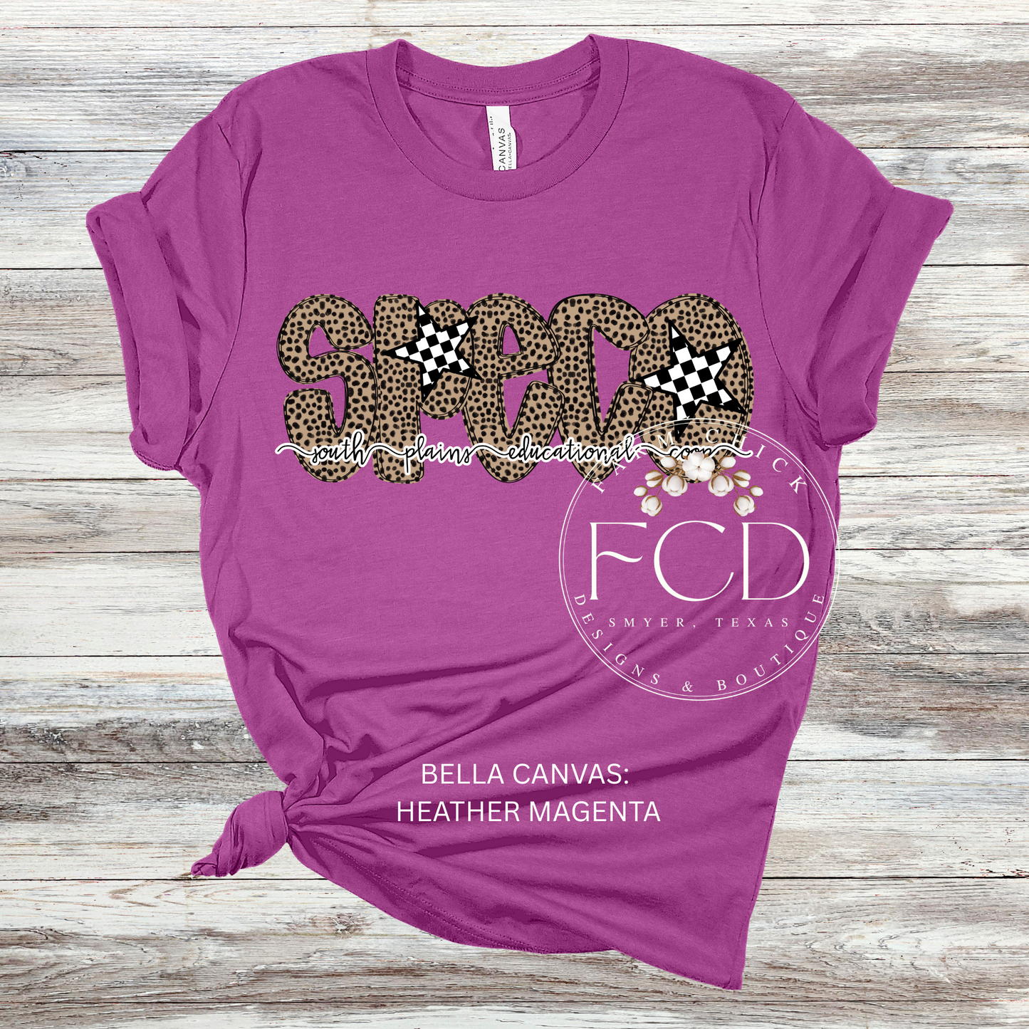 LEOPARD AND CHECK SPECO BELLA CANVAS TEE