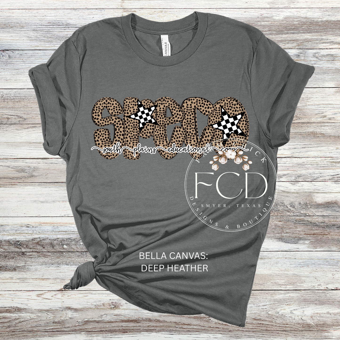LEOPARD AND CHECK SPECO BELLA CANVAS TEE
