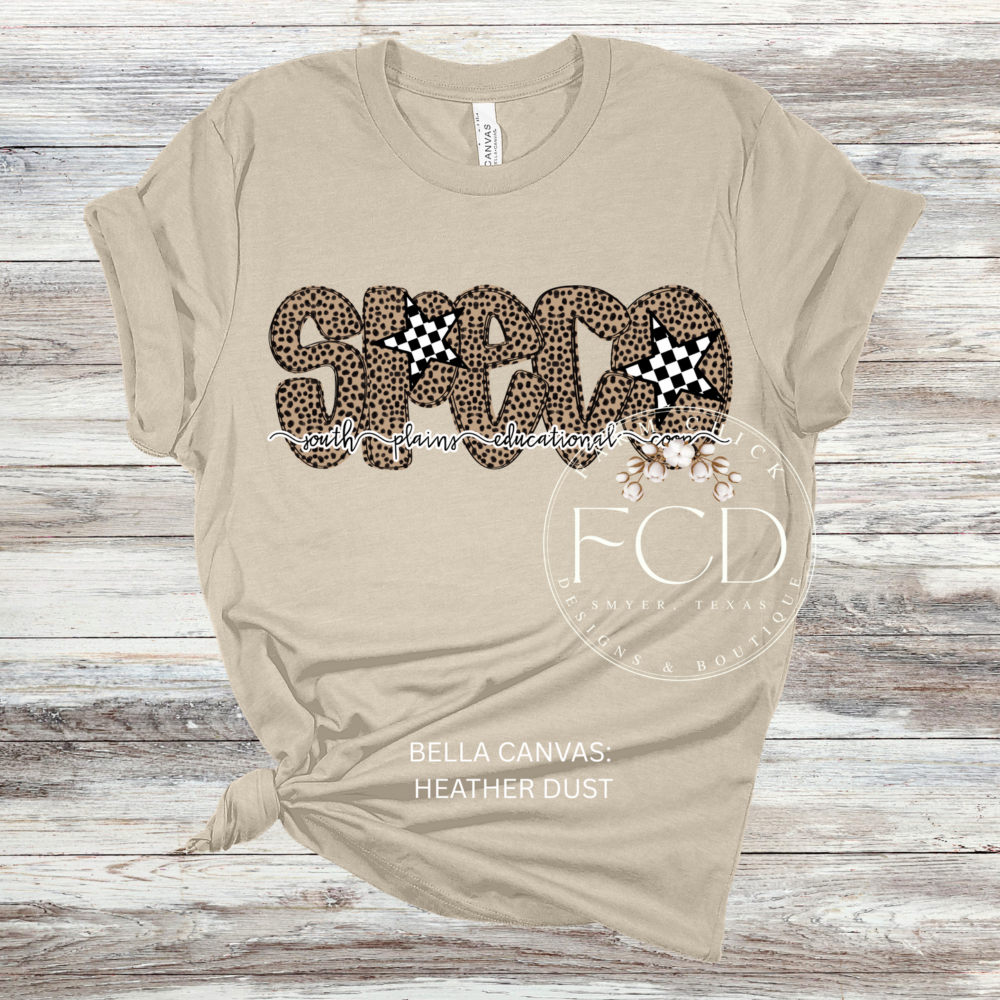 LEOPARD AND CHECK SPECO BELLA CANVAS TEE