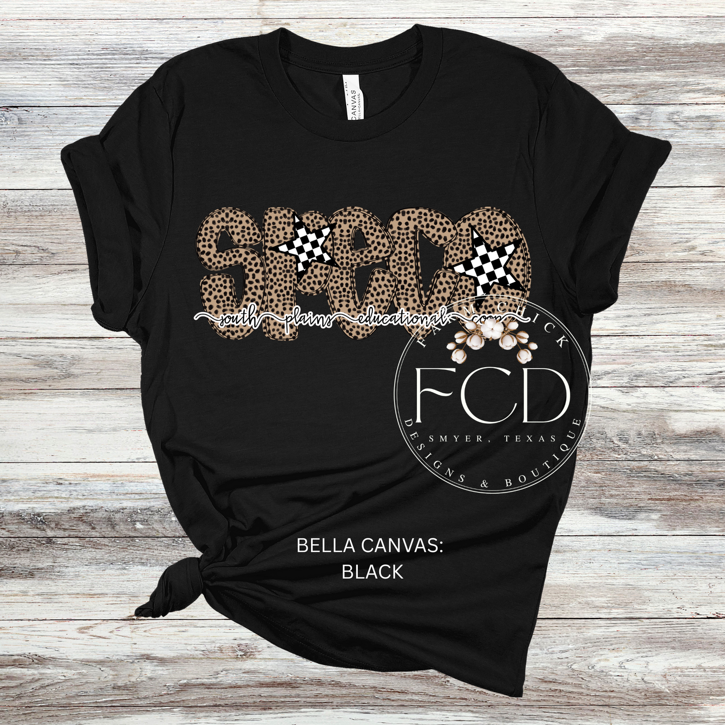 LEOPARD AND CHECK SPECO BELLA CANVAS TEE