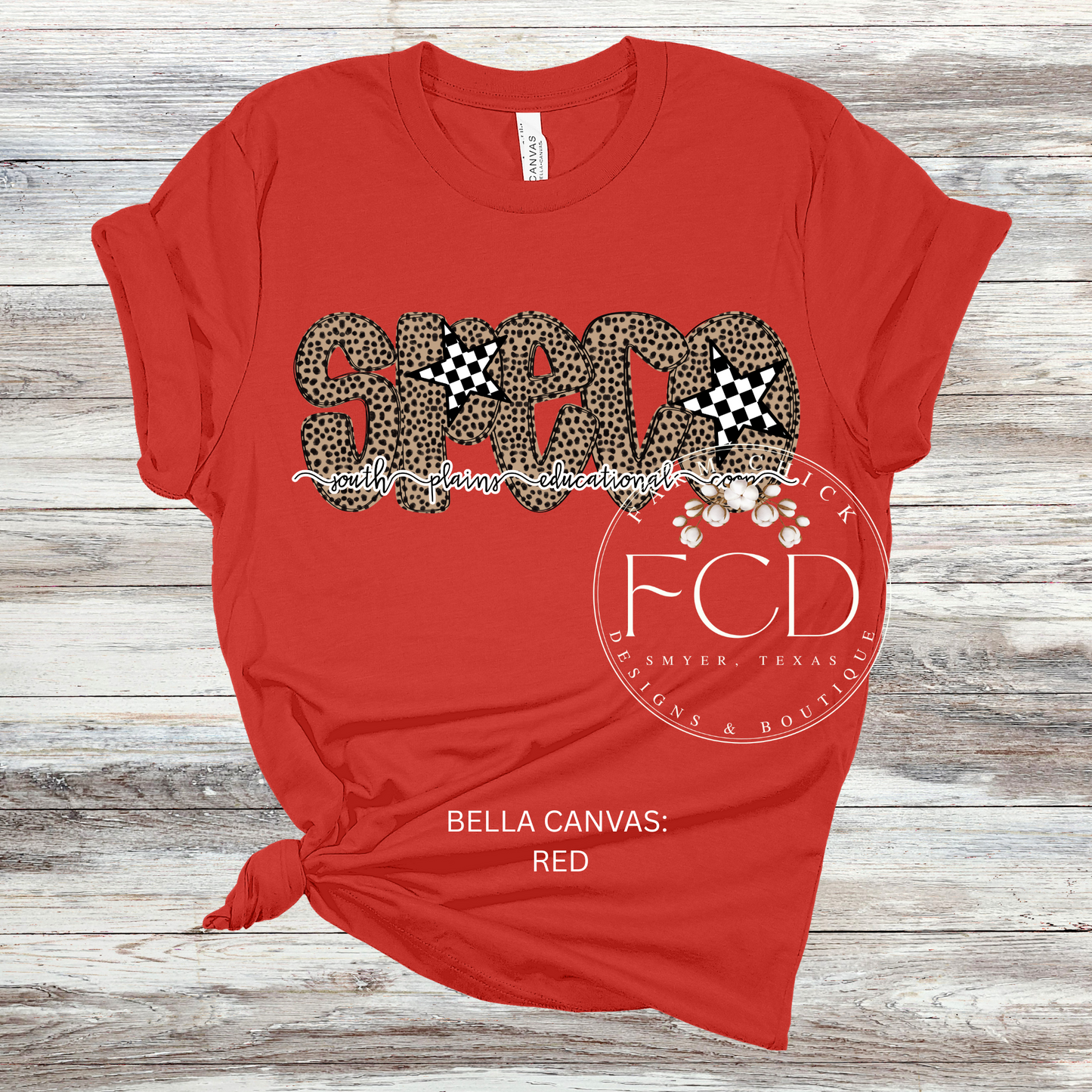 LEOPARD AND CHECK SPECO BELLA CANVAS TEE