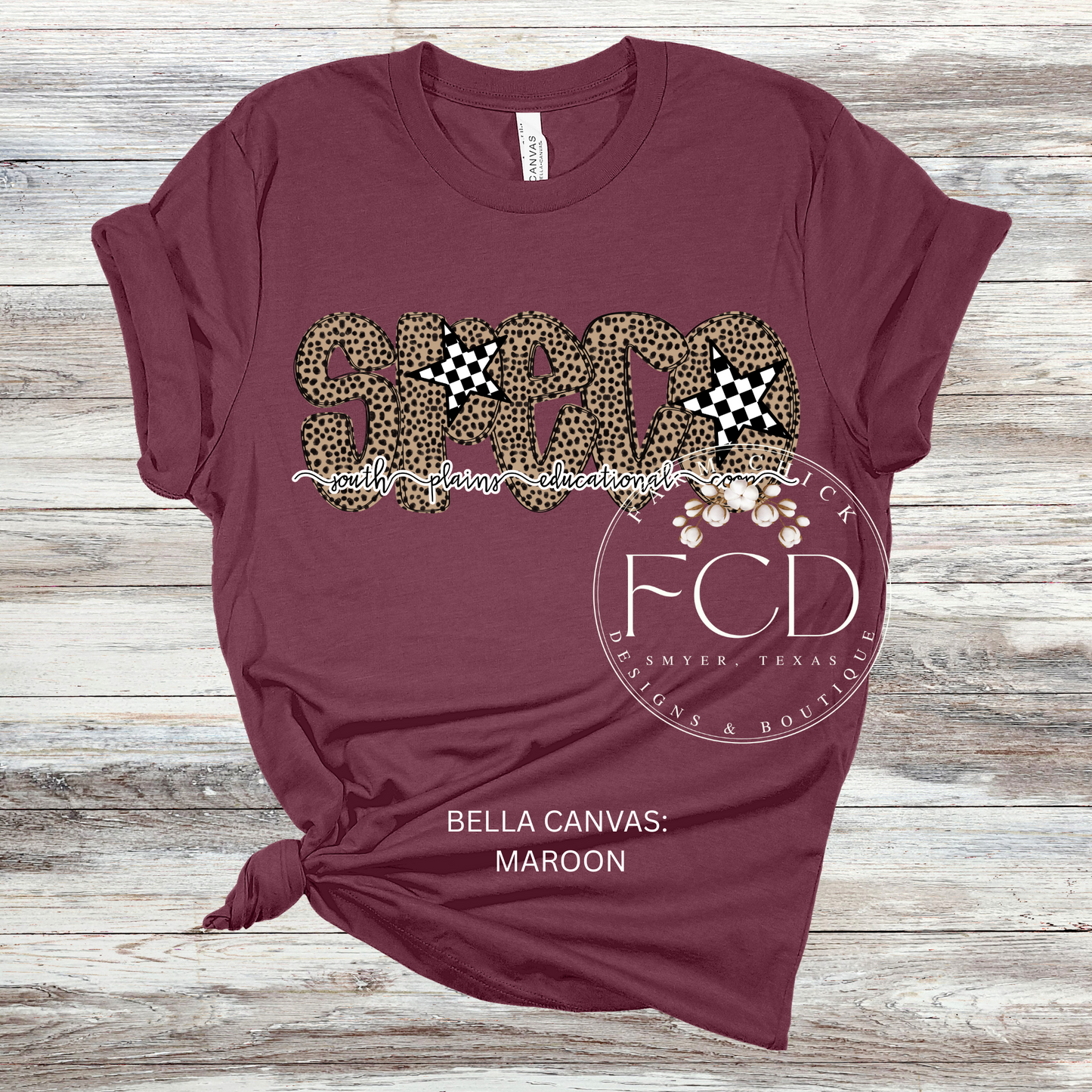LEOPARD AND CHECK SPECO BELLA CANVAS TEE