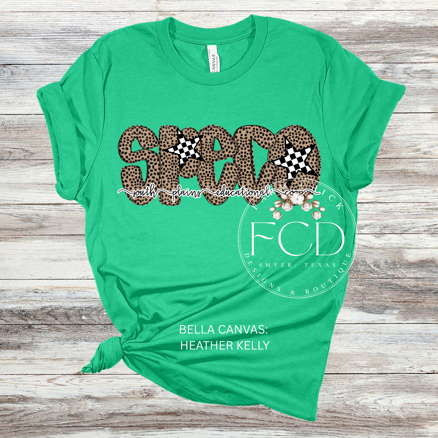 LEOPARD AND CHECK SPECO BELLA CANVAS TEE