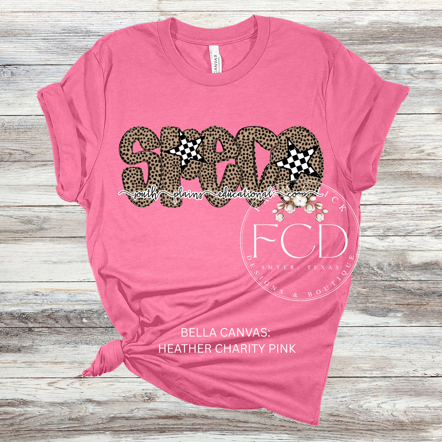 LEOPARD AND CHECK SPECO BELLA CANVAS TEE