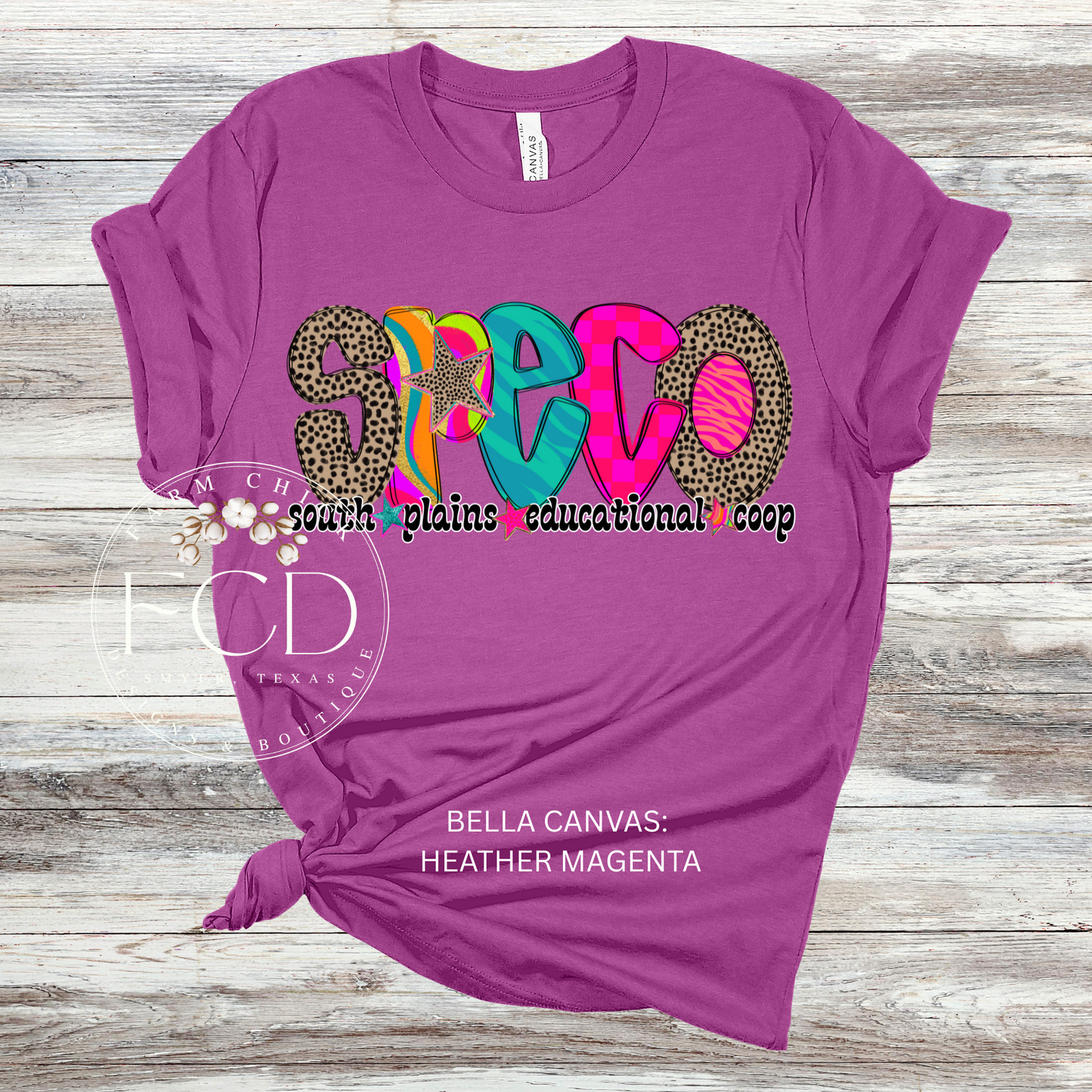 BRIGHT AND FUNKY SPECO BELLA CANVAS TEE