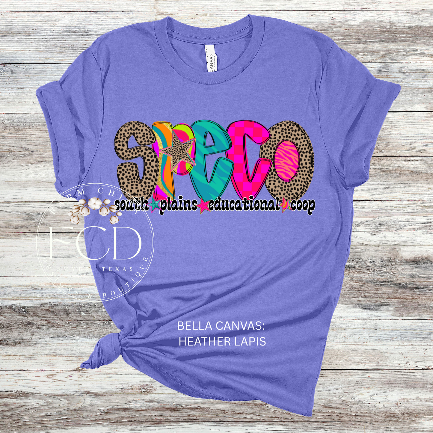 BRIGHT AND FUNKY SPECO BELLA CANVAS TEE