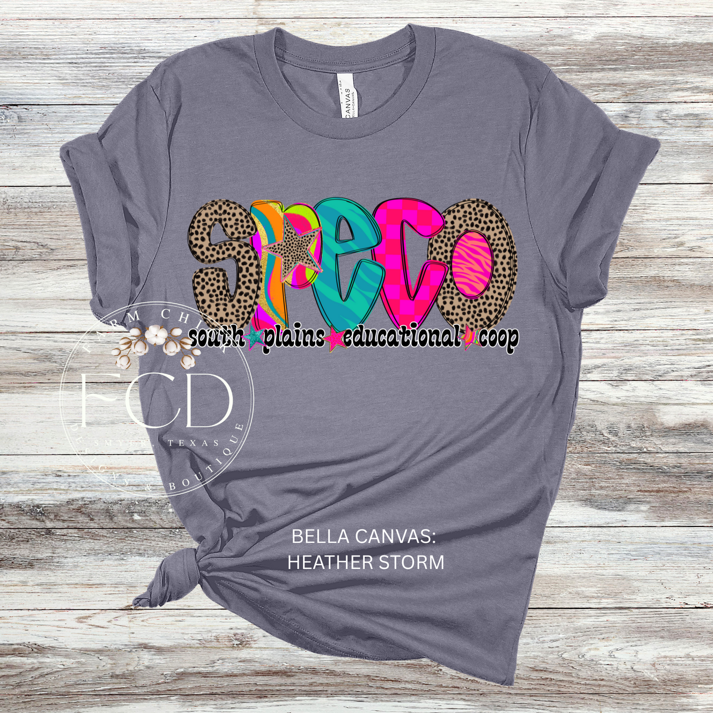 BRIGHT AND FUNKY SPECO BELLA CANVAS TEE