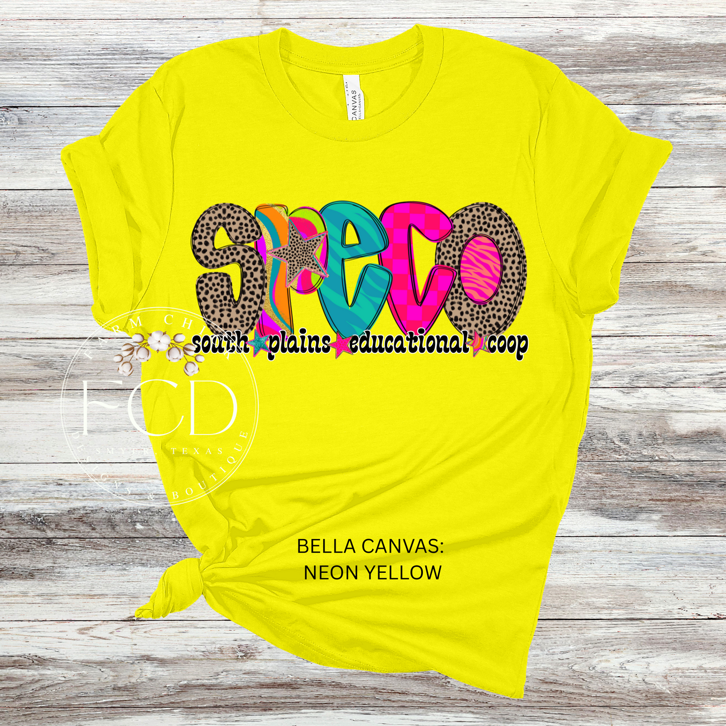 BRIGHT AND FUNKY SPECO BELLA CANVAS TEE