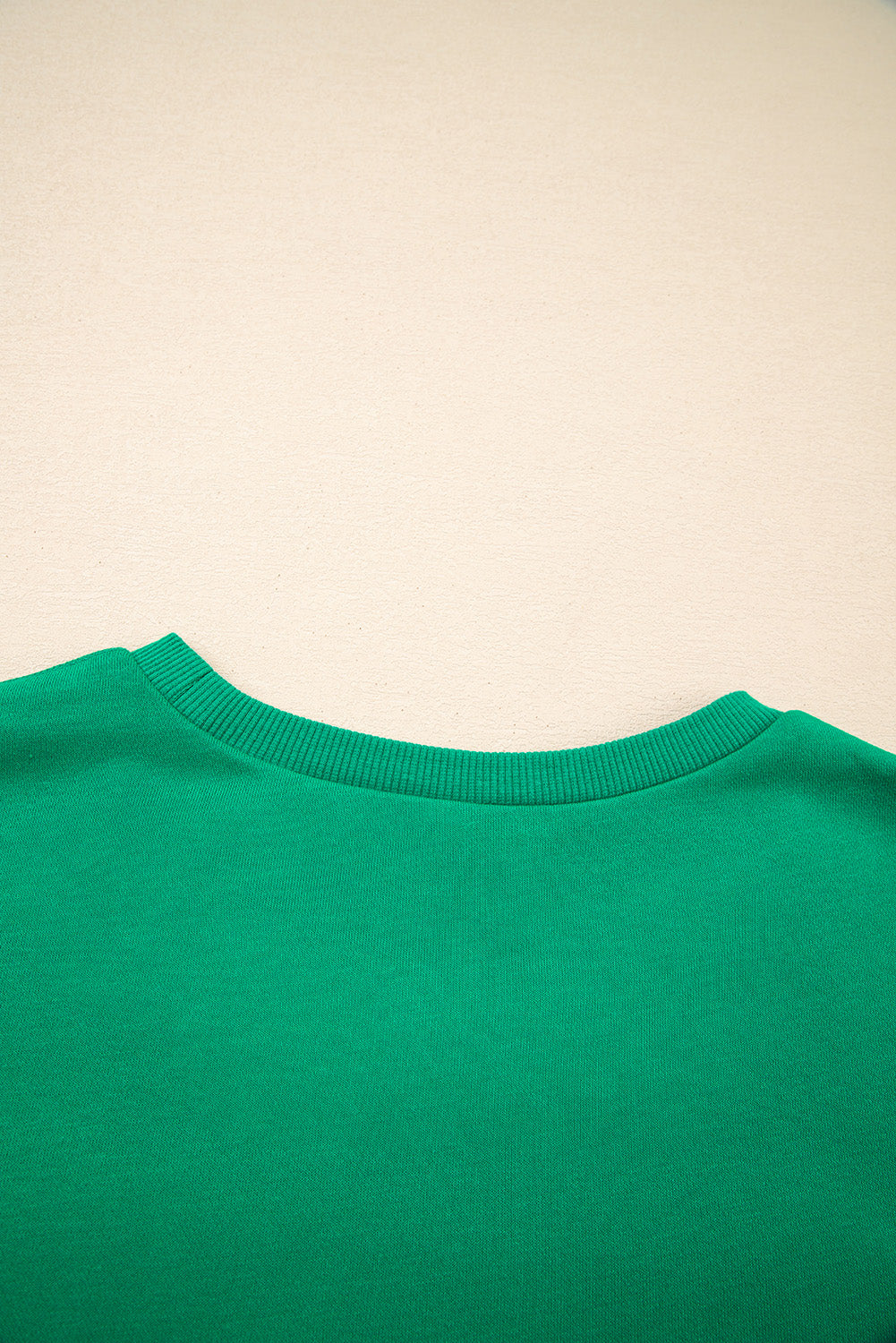 Sea Green HOLLY JOLLY Letter Christmas Holiday Sweatshirt