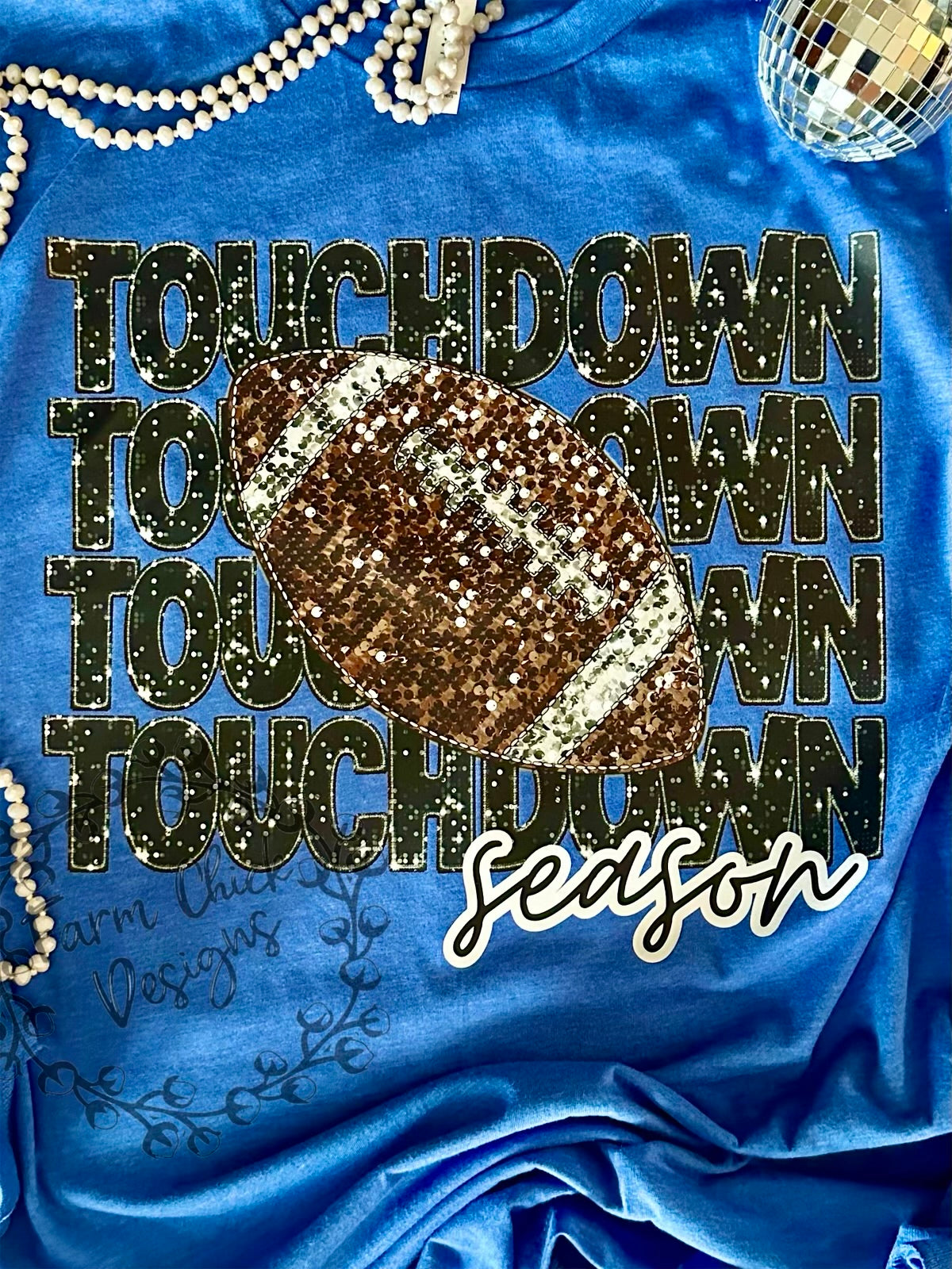 TOUCHDOWN SEASON FAUX SEQUIN