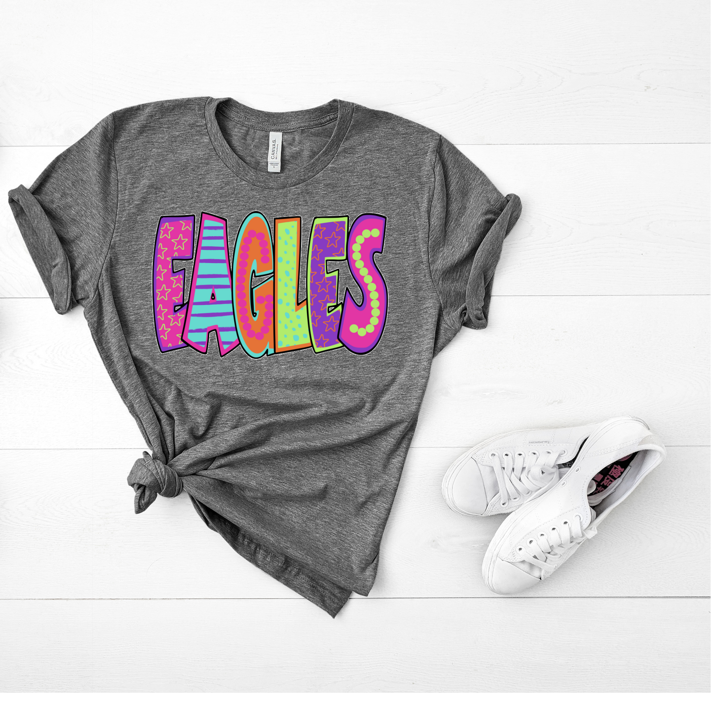 EAGLES COLORFUL SCHOOL SPIRIT TEE