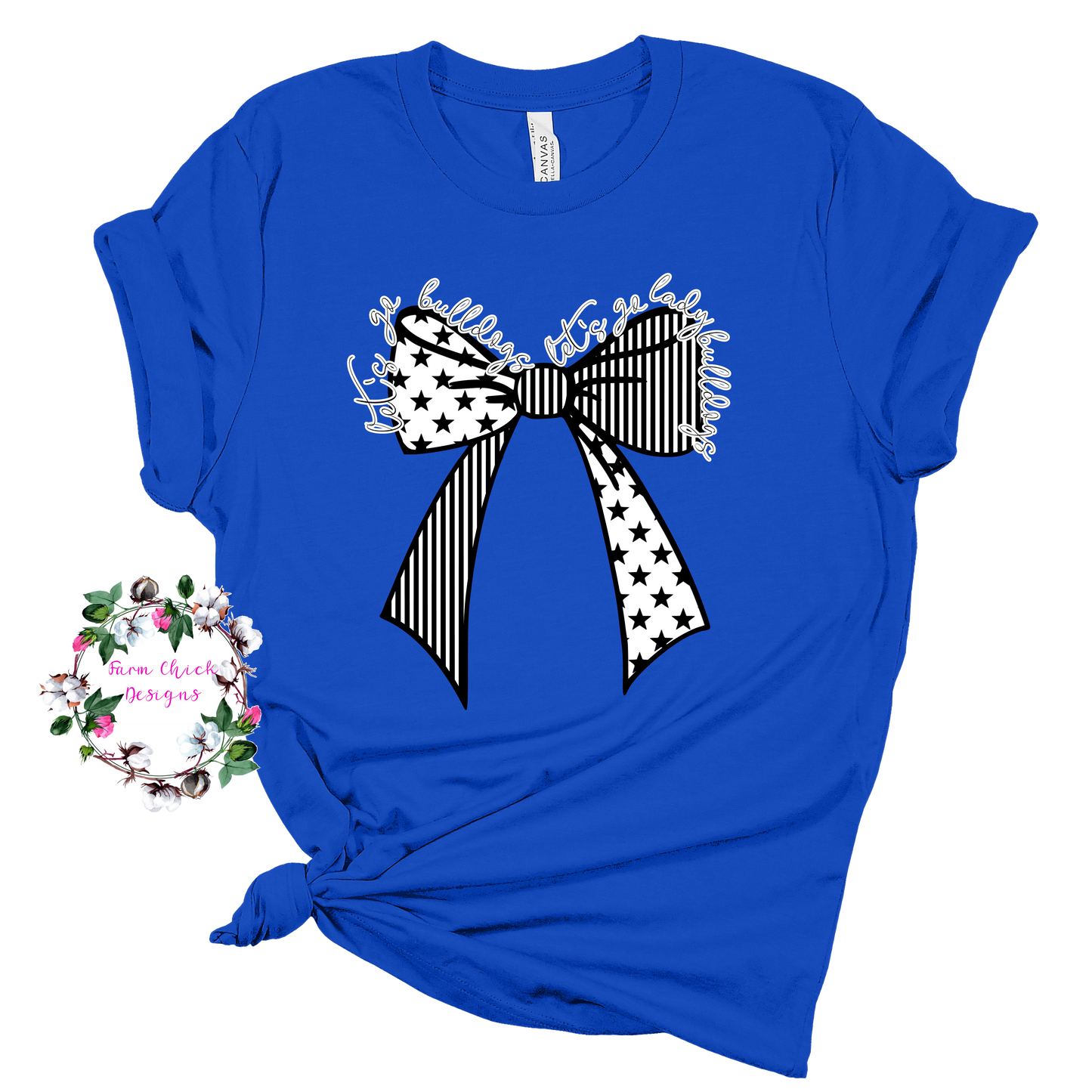 Let's Go Bulldogs Bow Tshirt and Sweatshirt