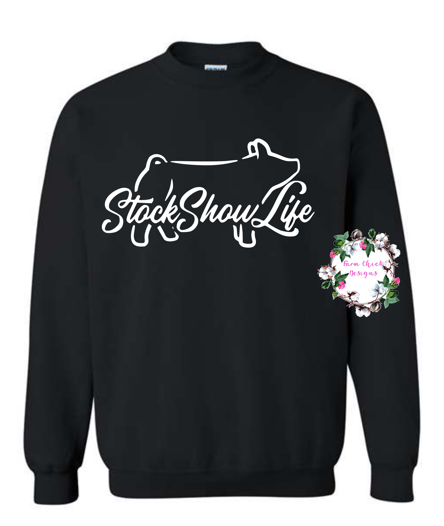 Show Pig Stock Show Life Youth Crewneck Sweatshirt