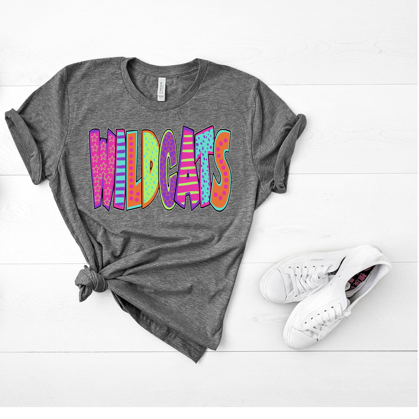 WILDCATS COLORFUL SCHOOL SPIRIT TEE