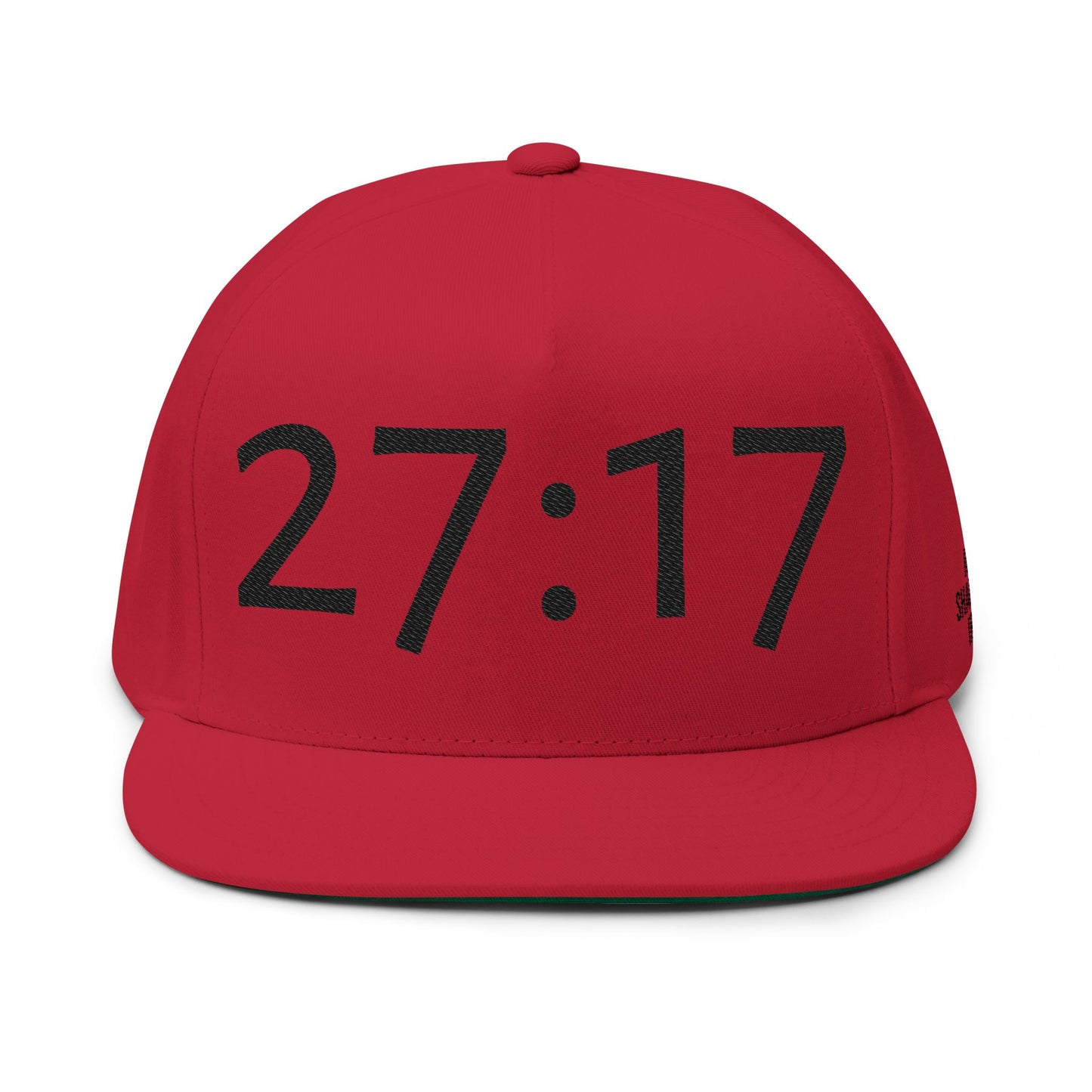 Proverbs 27:17 Embroidered Flat Bill Cap — "Iron Sharpens Iron" Snapback