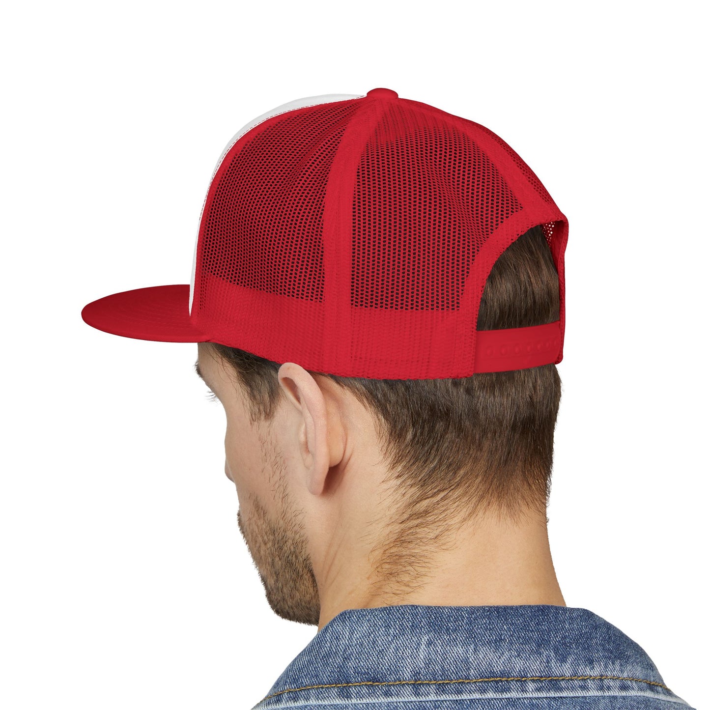 Loves Jesus and America Too  Patriotic Faith Mesh Cap