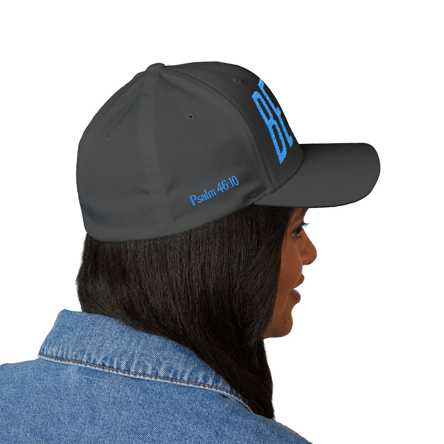 Embroidered 'BE STILL' Baseball Cap — White Relaxation Hat