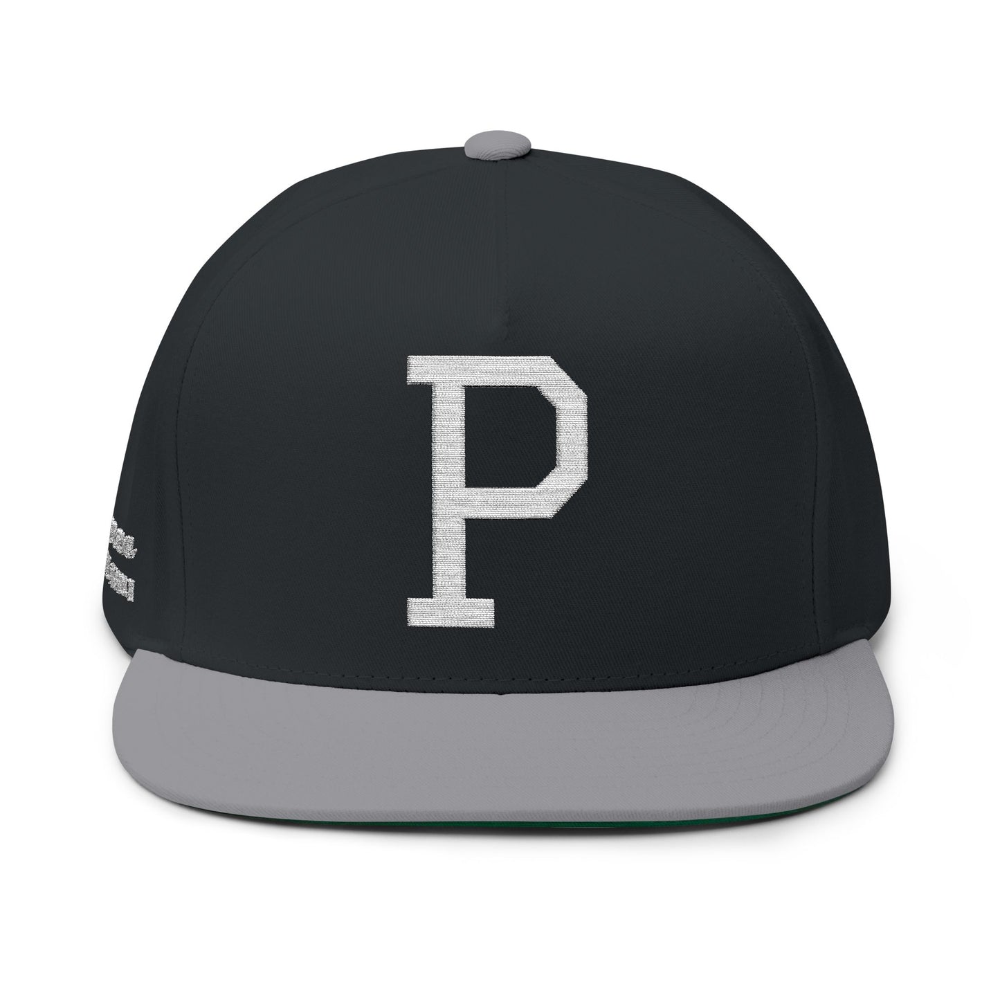 Embroidered 'P' Flat Bill Cap – Classic Varsity Snapback