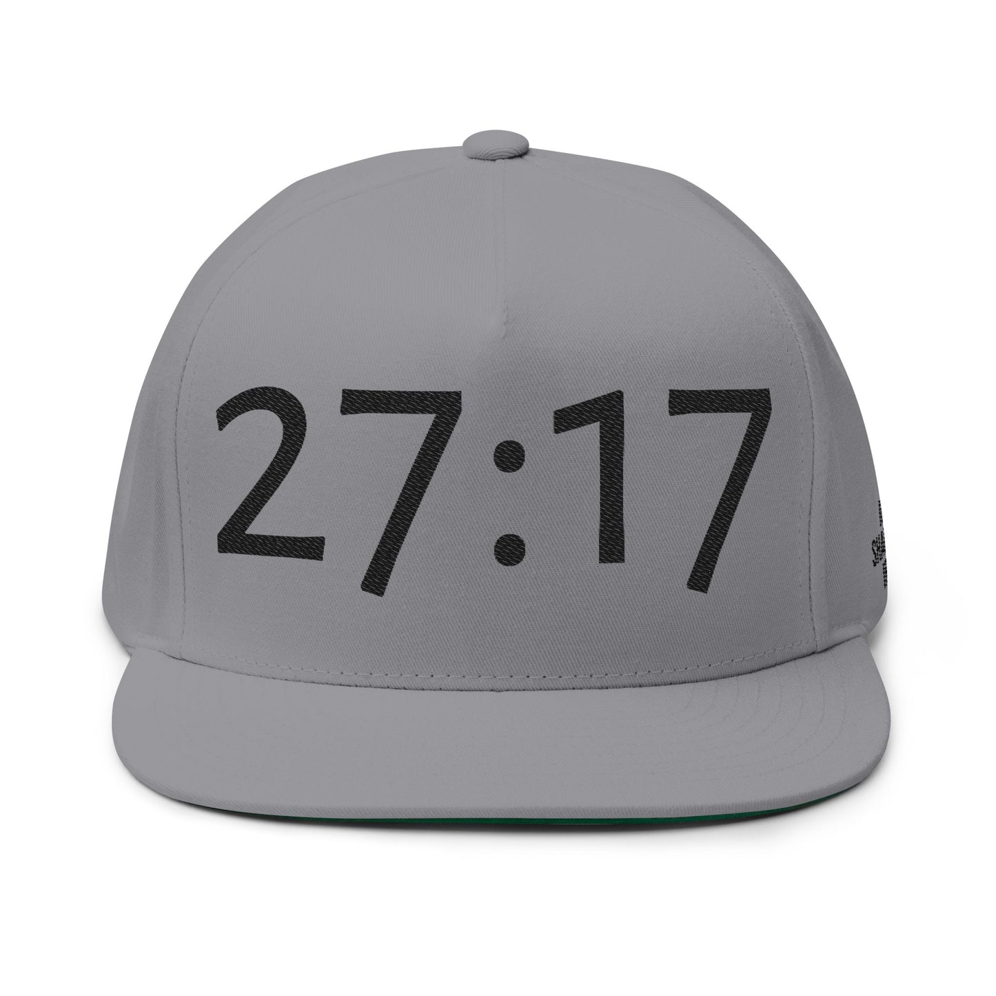 Proverbs 27:17 Embroidered Flat Bill Cap — "Iron Sharpens Iron" Snapback