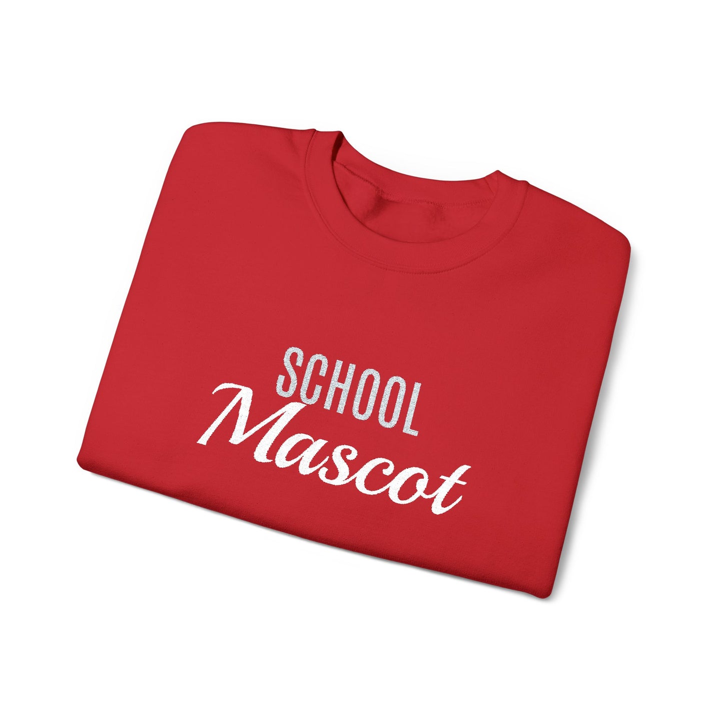 Custom Team Mascot Crewneck Sweatshirt — Embroidered School Spirit