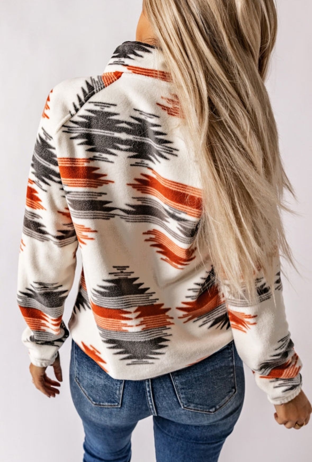 Rodeo Nights Aztec Fleece Button Up Jacket