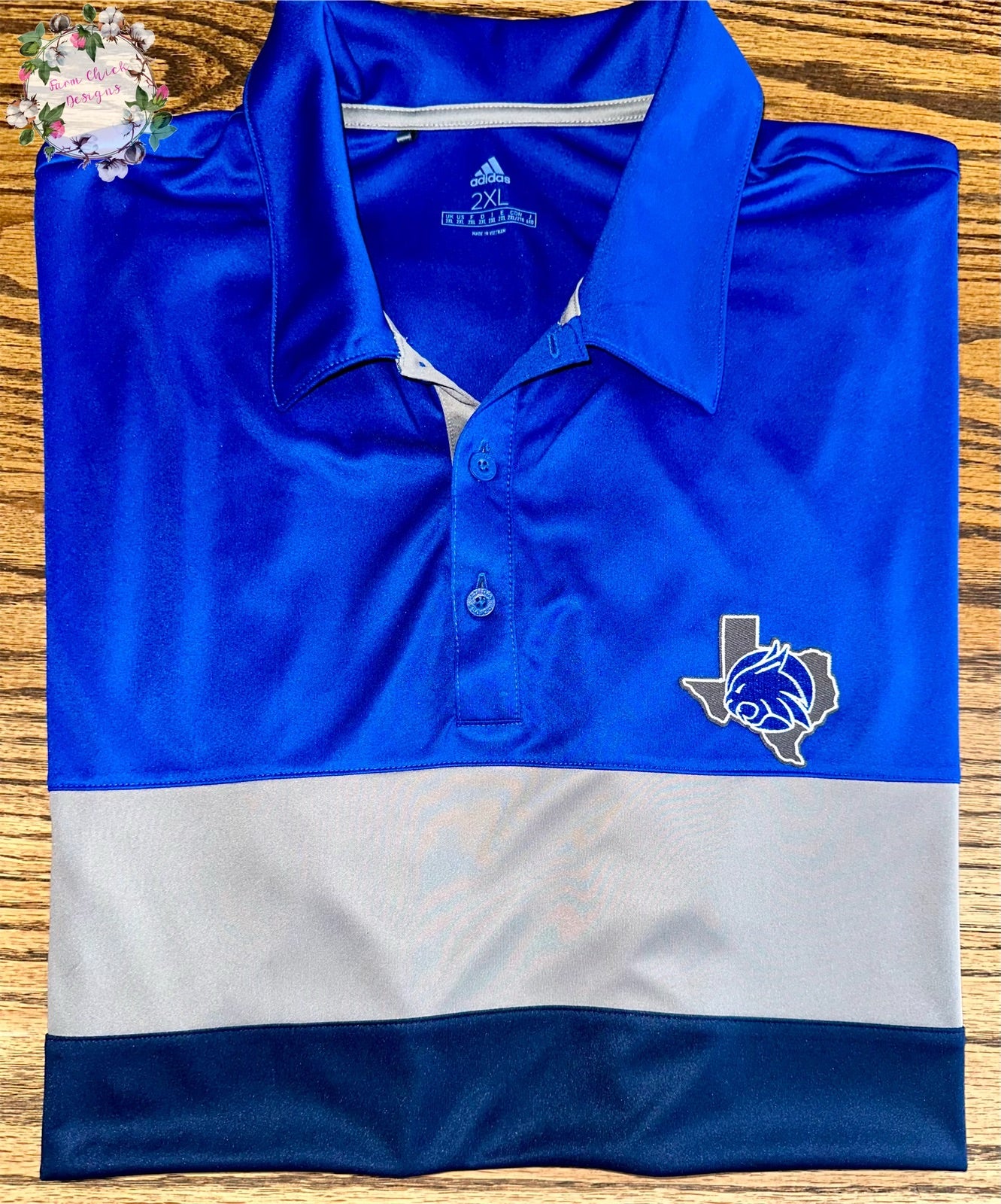 Adidas Color Block Embroidered Texas Bobcat Polo