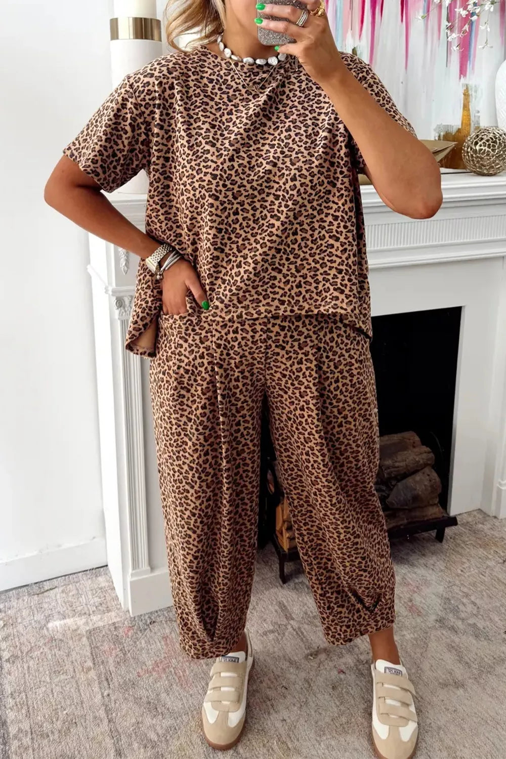 Leopard Print Relaxed Fit Two-Piece Set – Farm Chick Designs