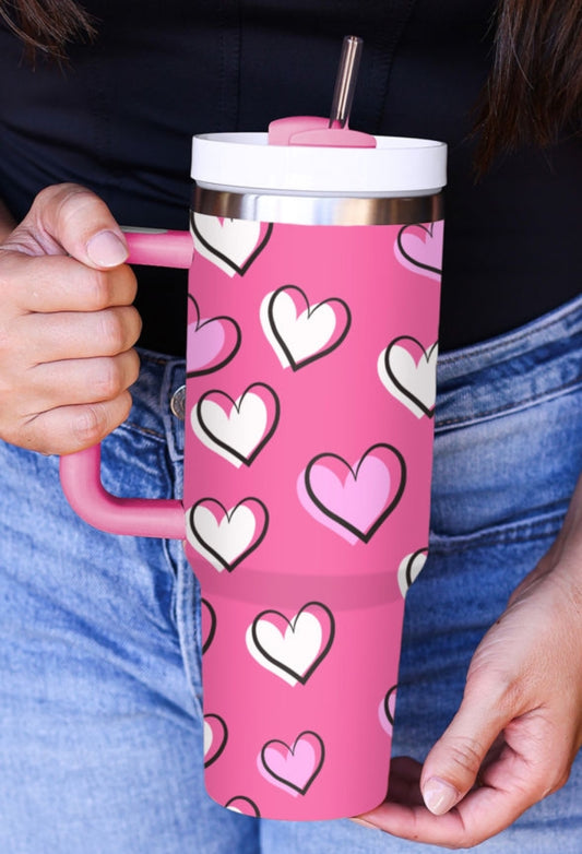 Pink Heart Tumbler