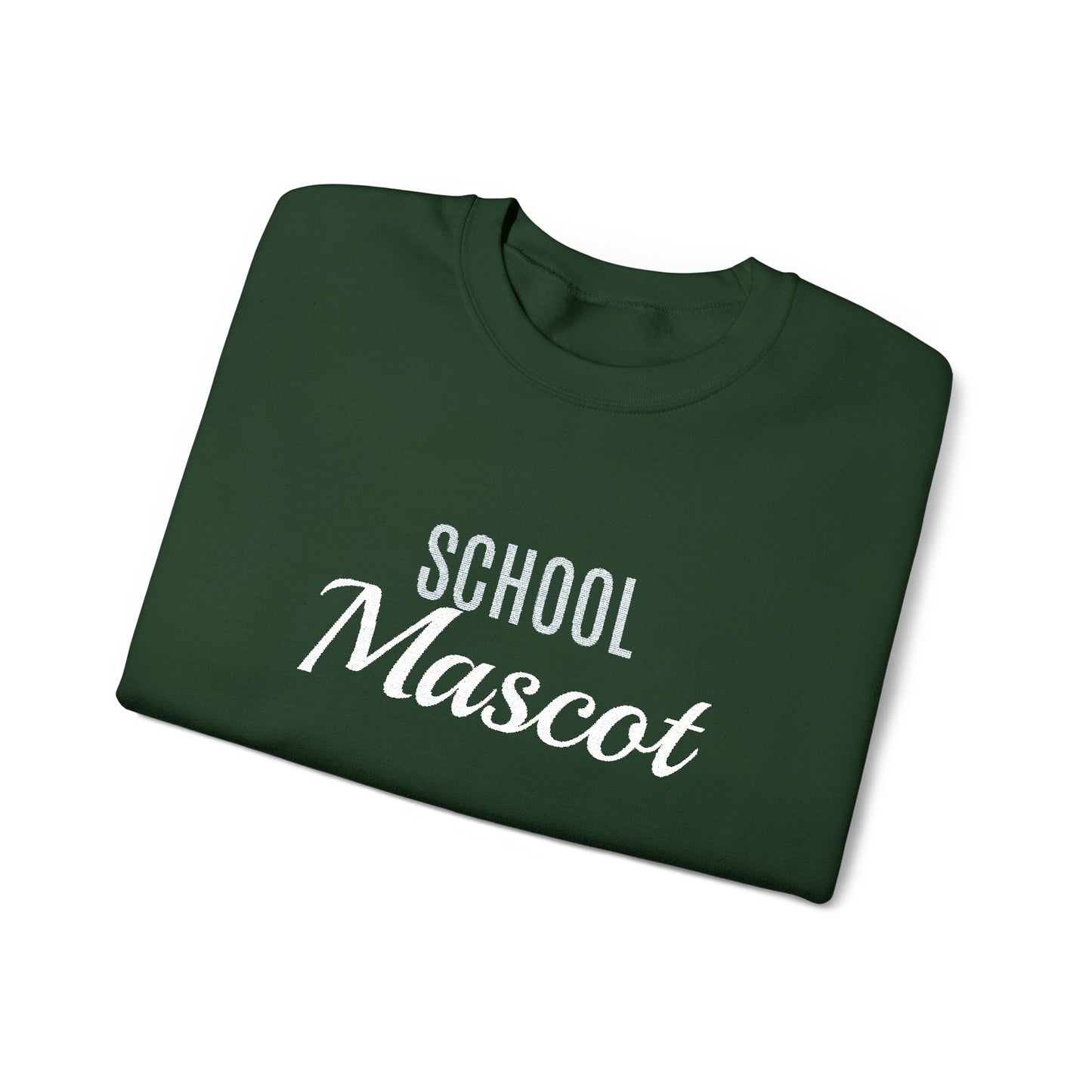 Custom Team Mascot Crewneck Sweatshirt — Embroidered School Spirit